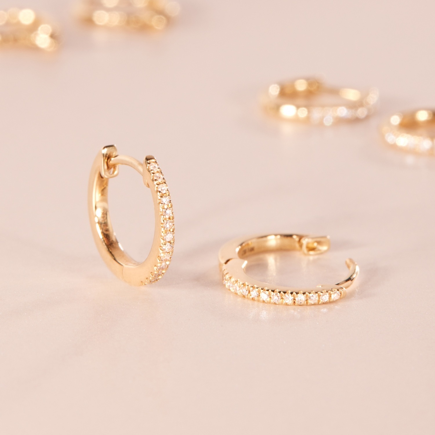 Diamond Huggy Hoop Set - Image 3