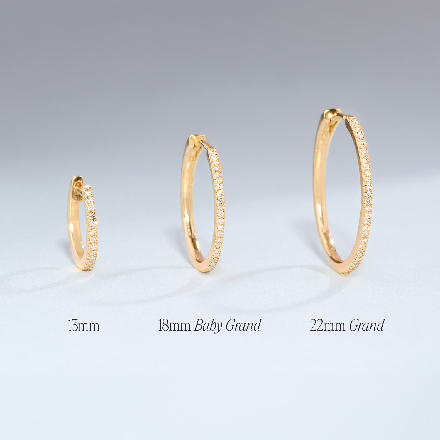 Alternative view of Fairy Light Diamond Hoops, Grand (pair)
