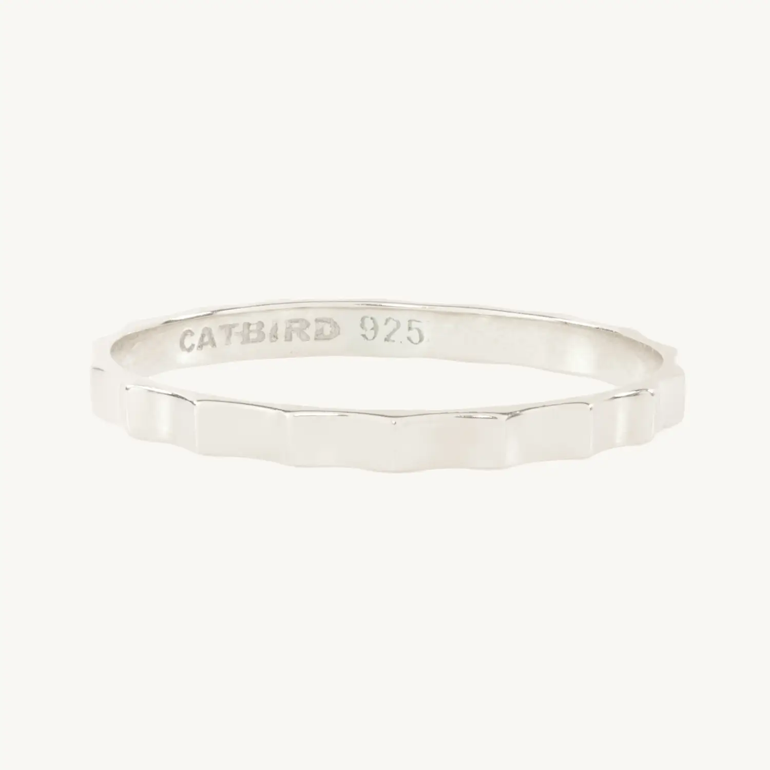 Alternative view of Fluted Silver Ring