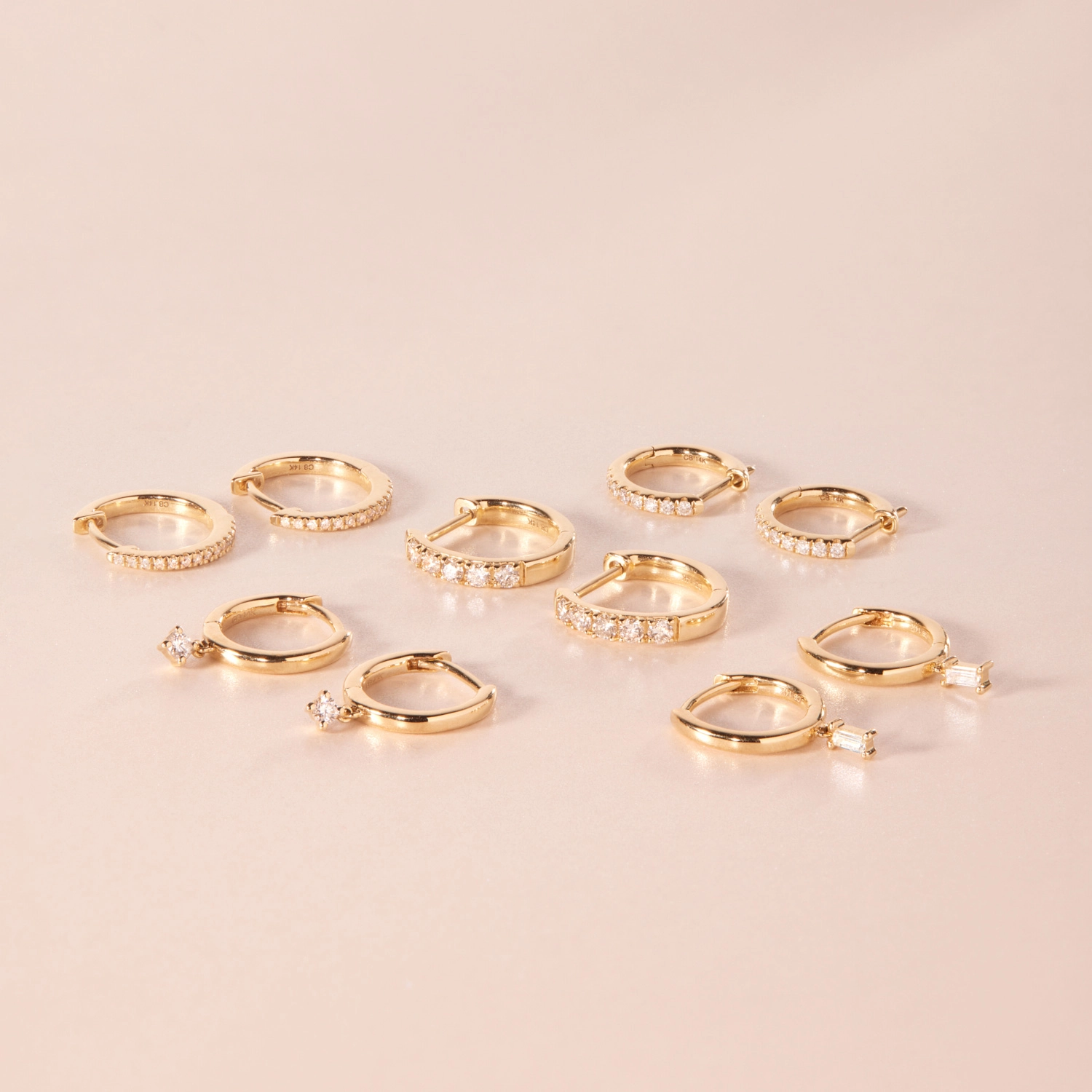 Chubby Huggy Diamond Hoop Earrings (single) - Image 8