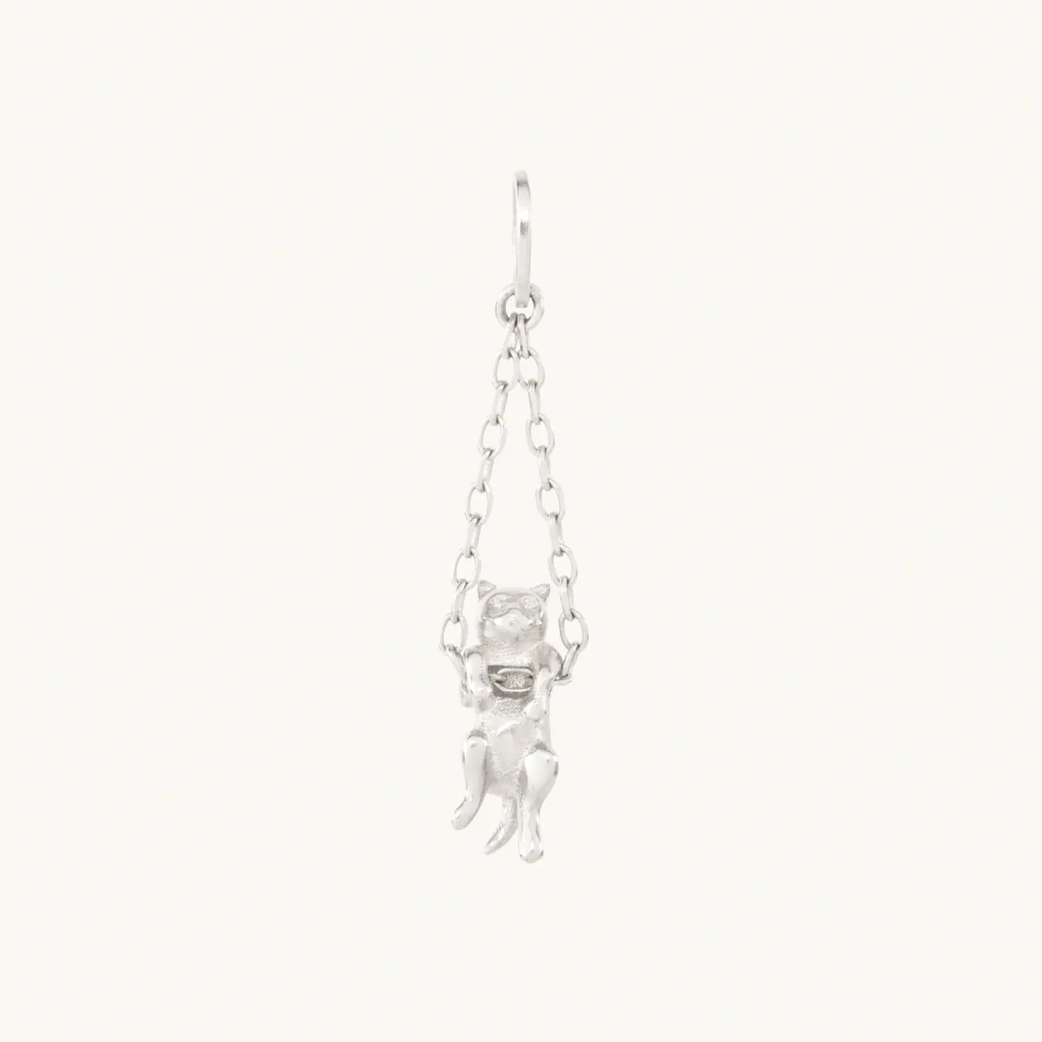 Hang in There Kitten Charm, Silver