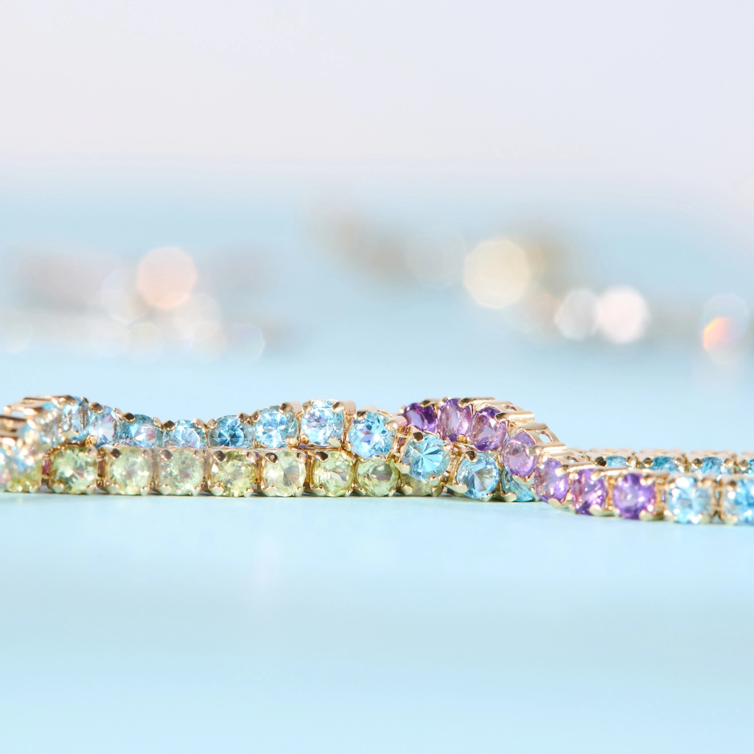 Harlequin Peridot Tennis Bracelet - Image 12