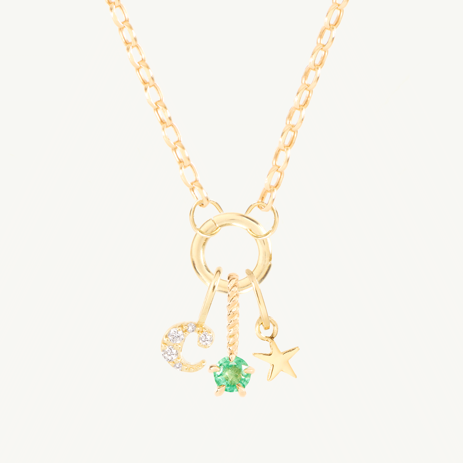 Memento Custom Gold Charm Holder Necklace