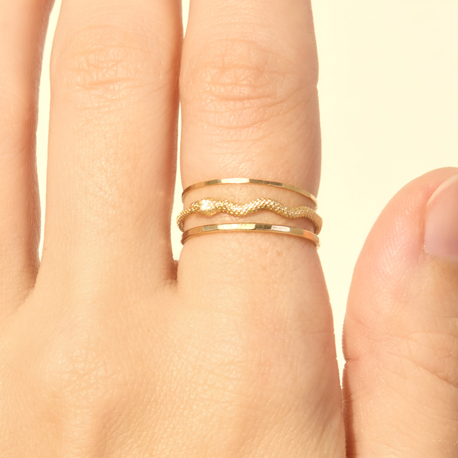 Alternative view of Snake Stacking Ring Set