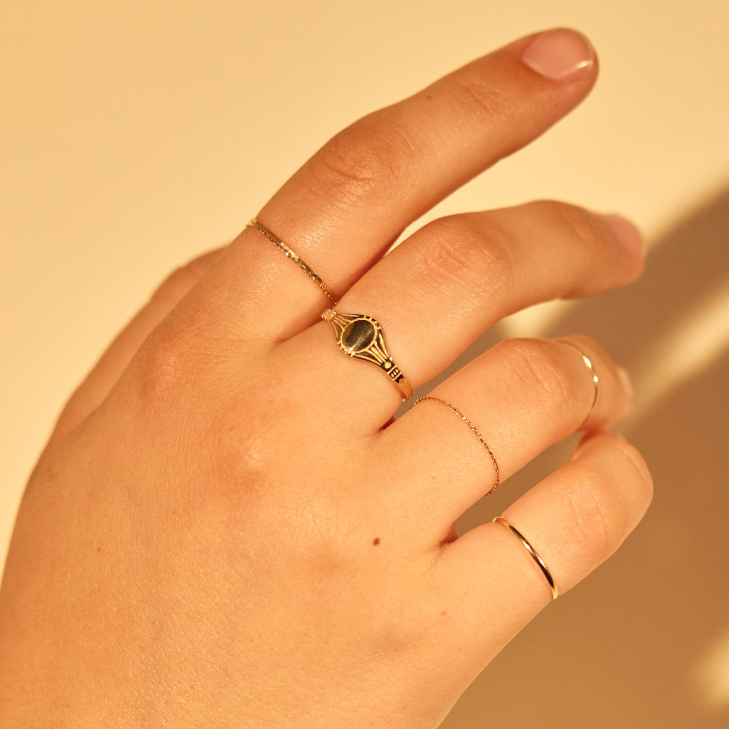 Hundred Summers Gold Chain Ring - Image 9