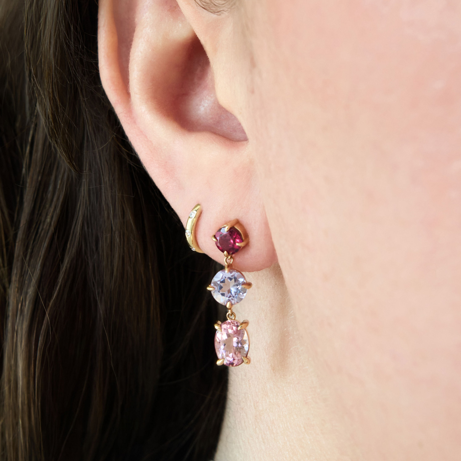 Alternative view of Italian Holiday Triple Drop Earring (single)