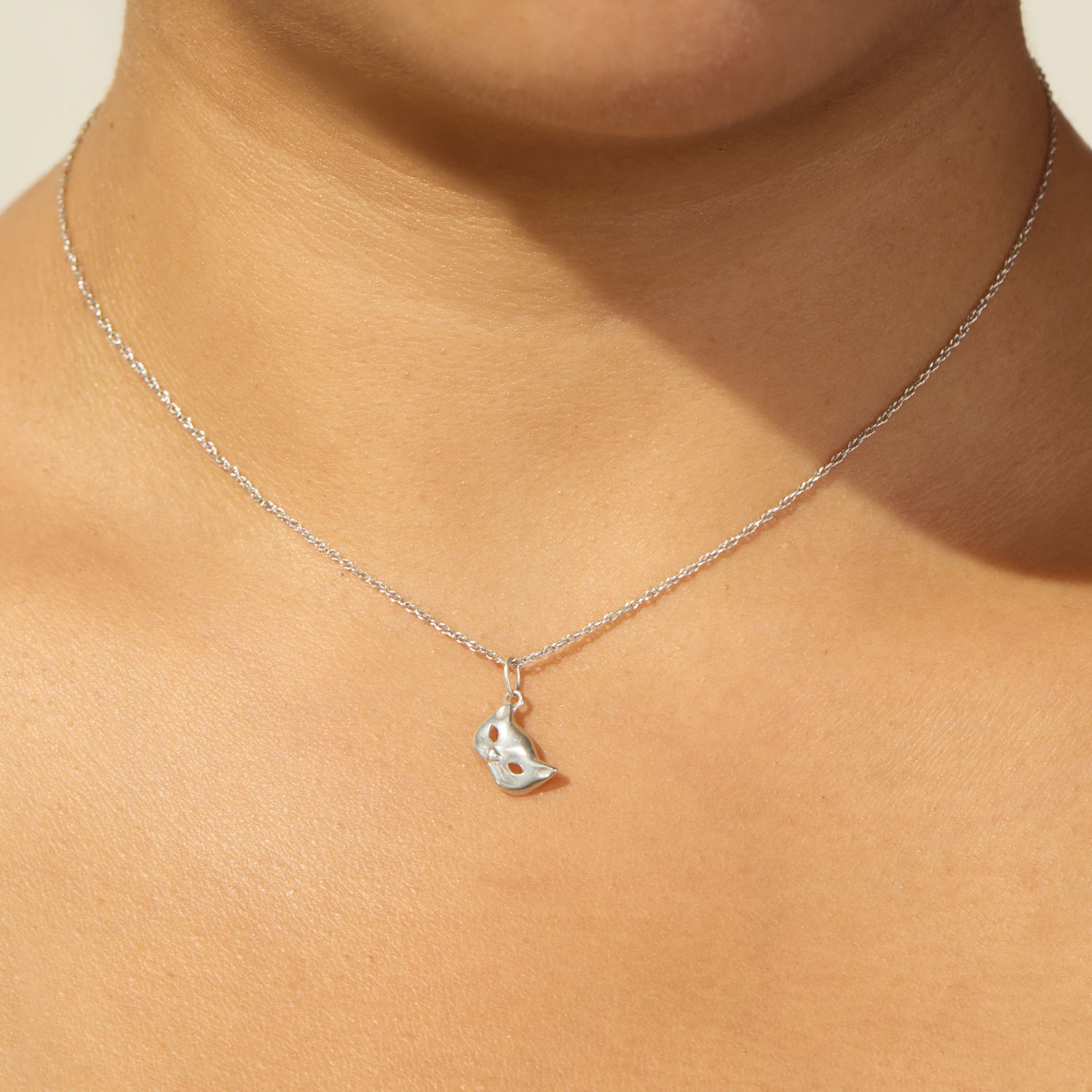 Kitten Mask Charm, Silver - Image 3
