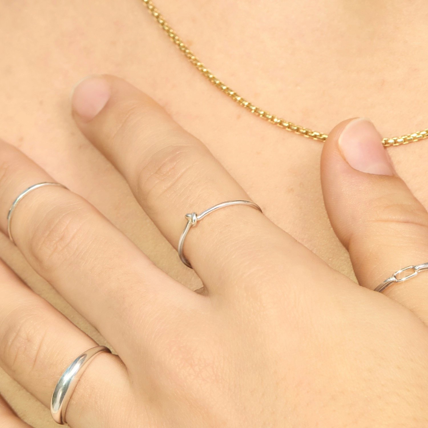 Poet's Knot Silver Ring - Image 5