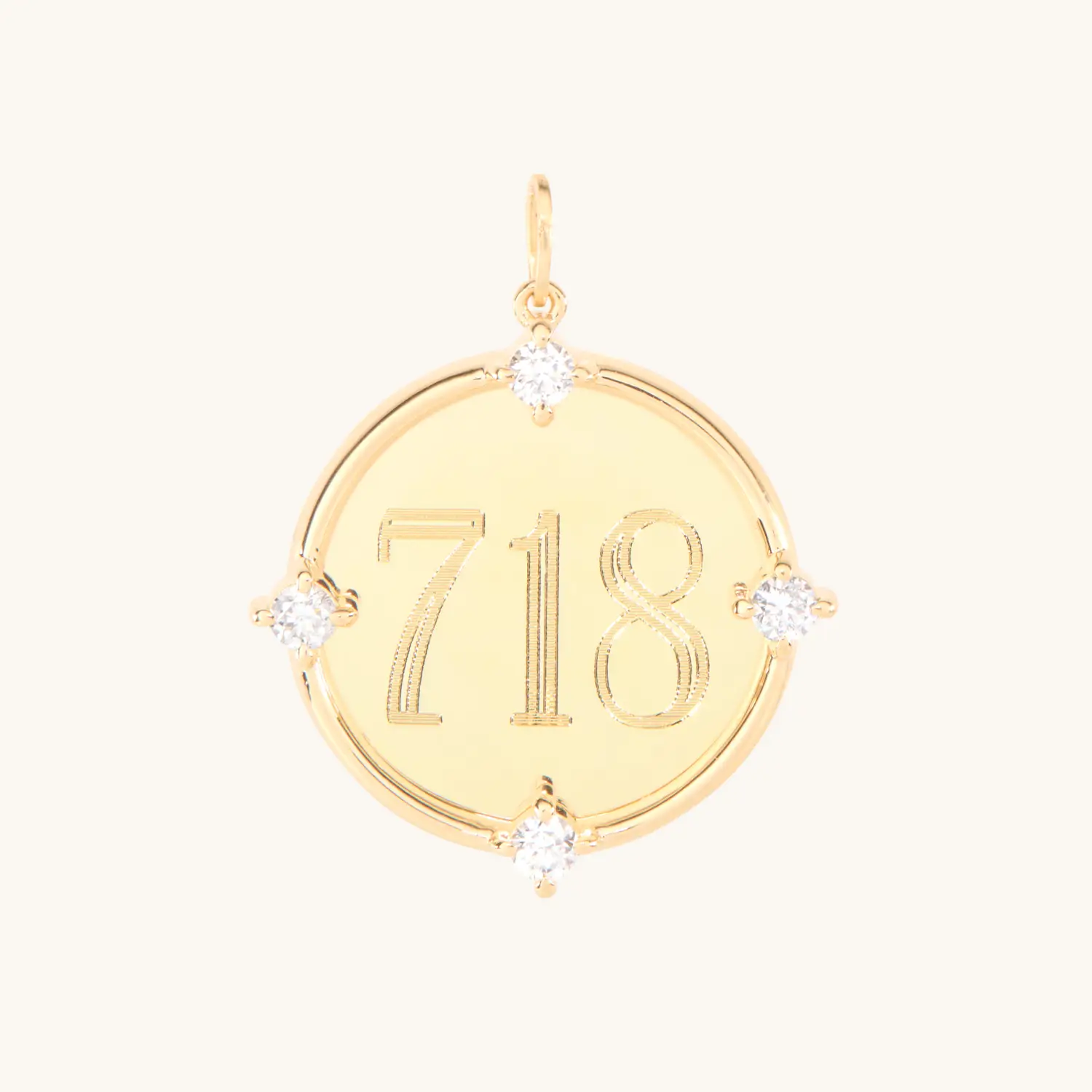 Angel Hair Diamond Gold Medallion