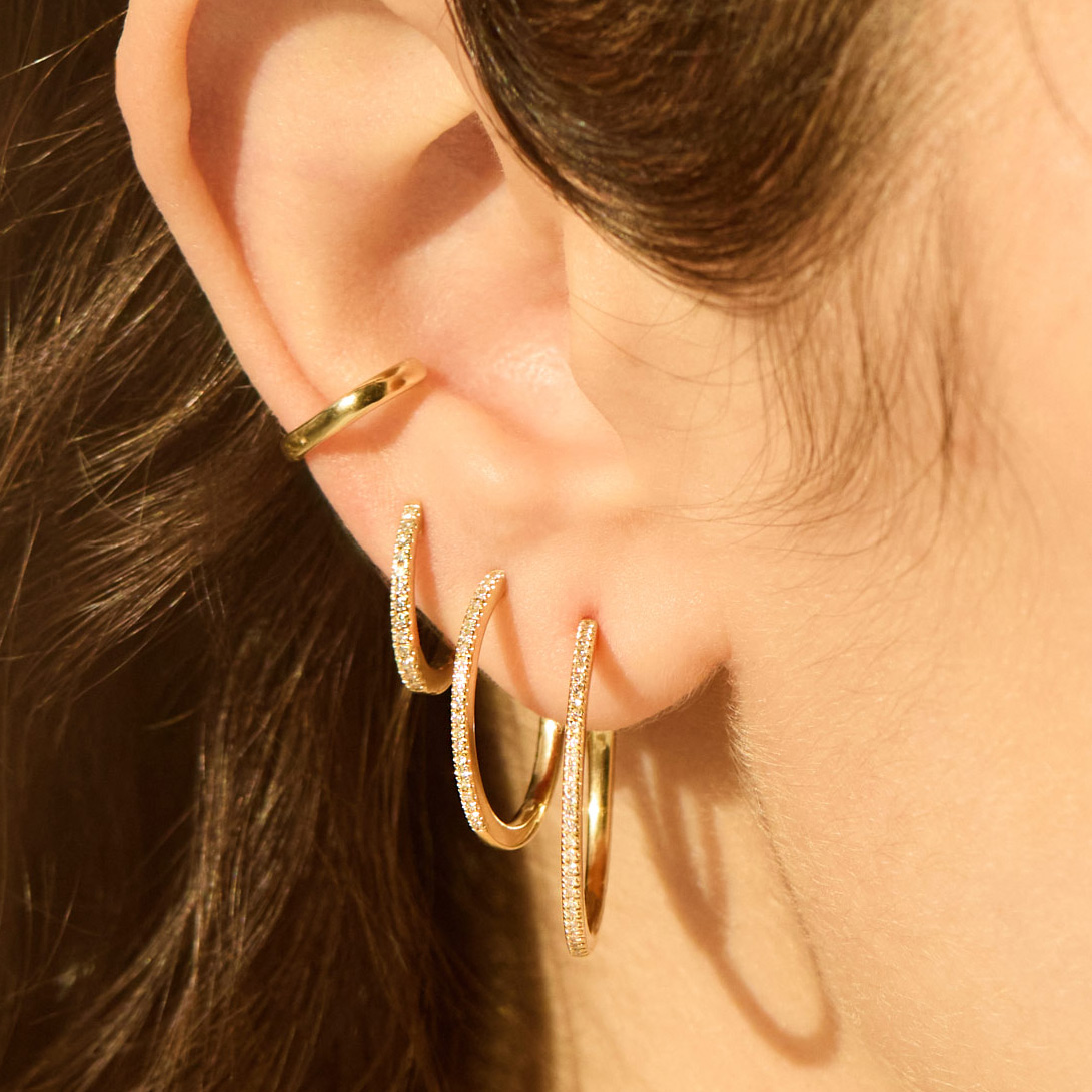 Fairy Light Diamond Hoops, Grand (pair) - Image 6