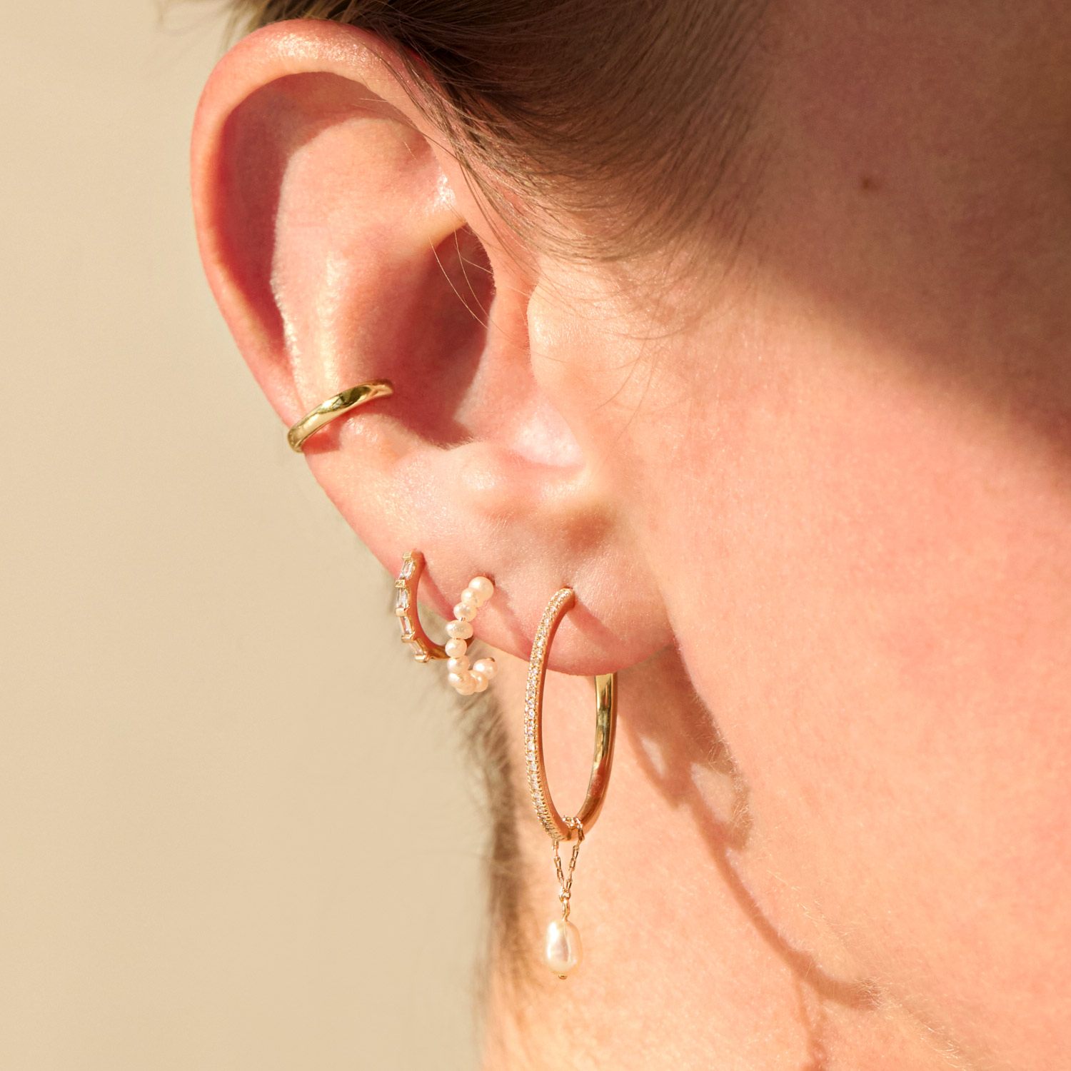 Fairy Light Diamond Hoops, Grand (pair) - Image 5
