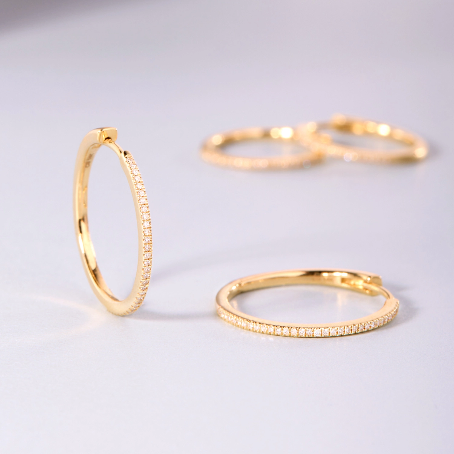 Fairy Light Diamond Hoops, Grand (pair) - Image 7