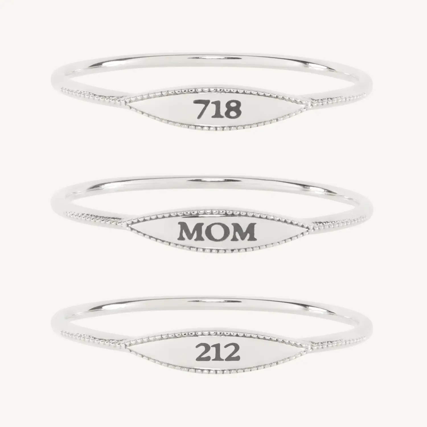 City Moon Silver Signet Ring