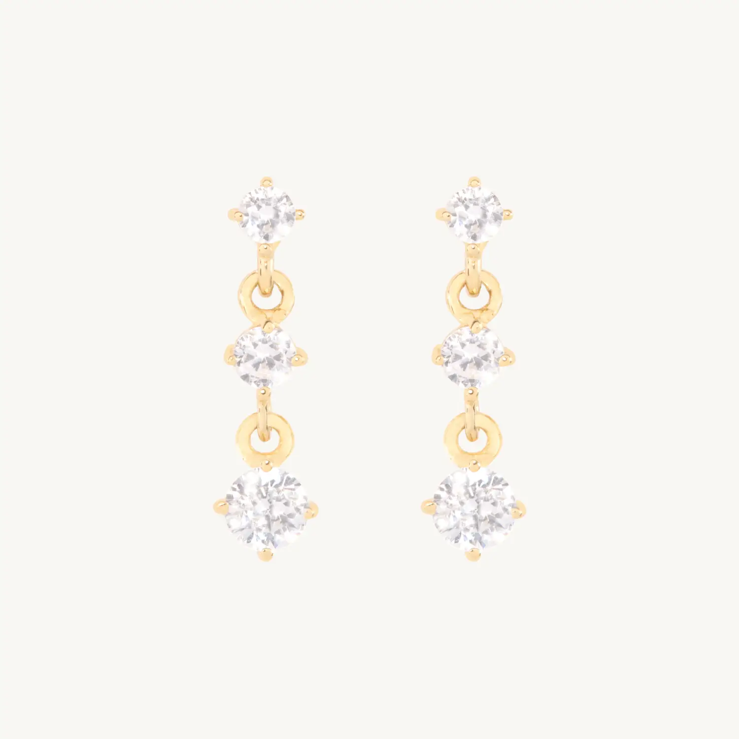 Angel Hair Three Diamond Drop Earring (single)