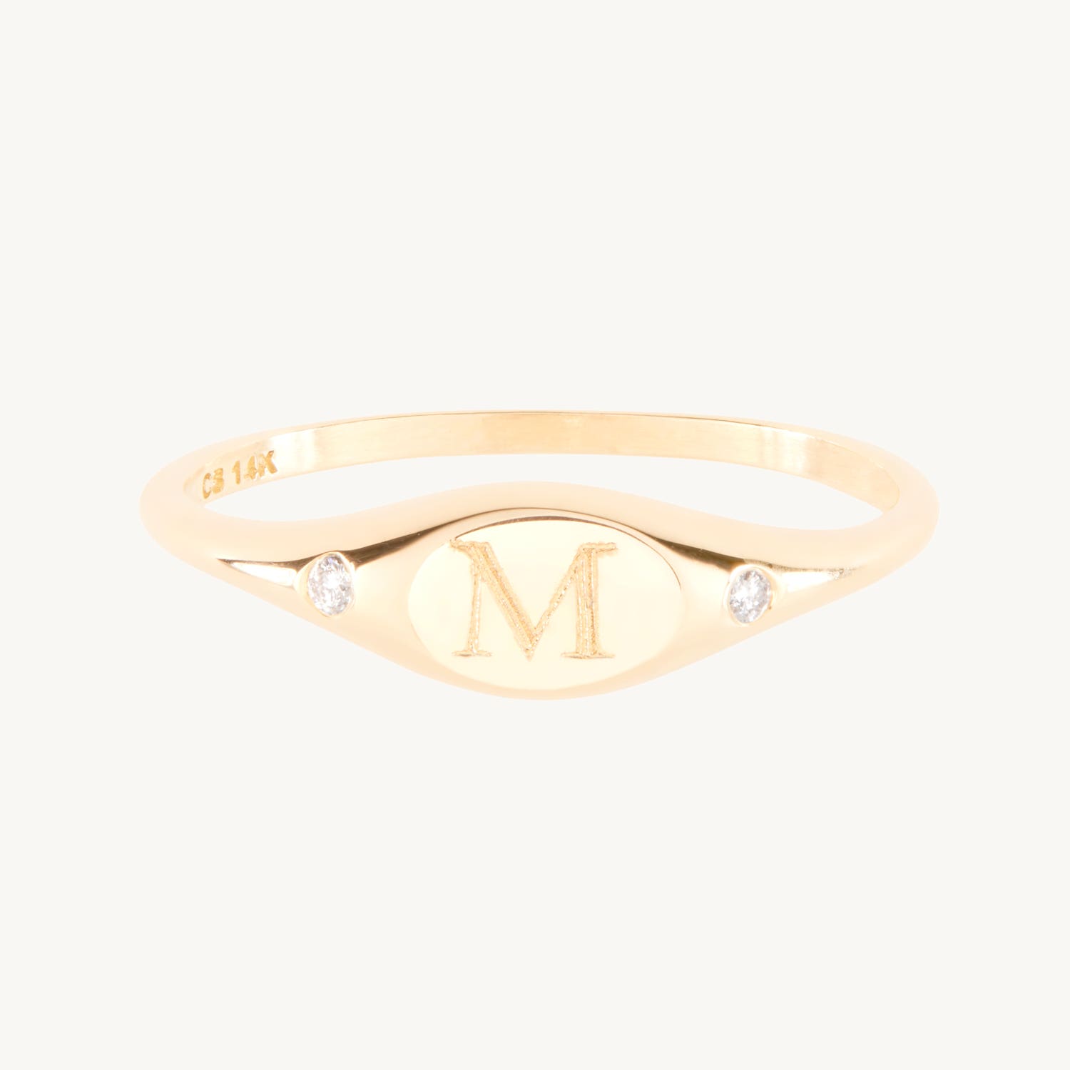 Dollhouse Diamond Signet Ring