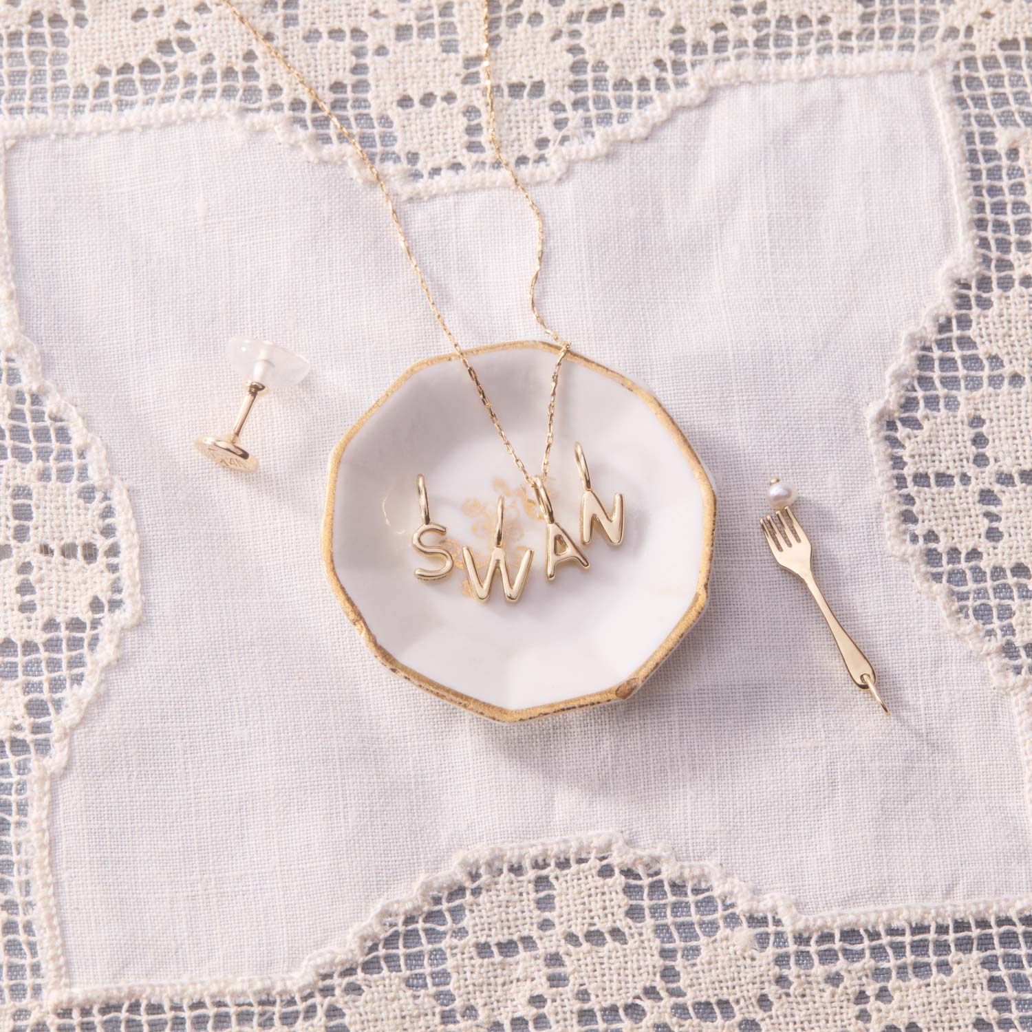 Pasta Letter Gold Charm - Image 11