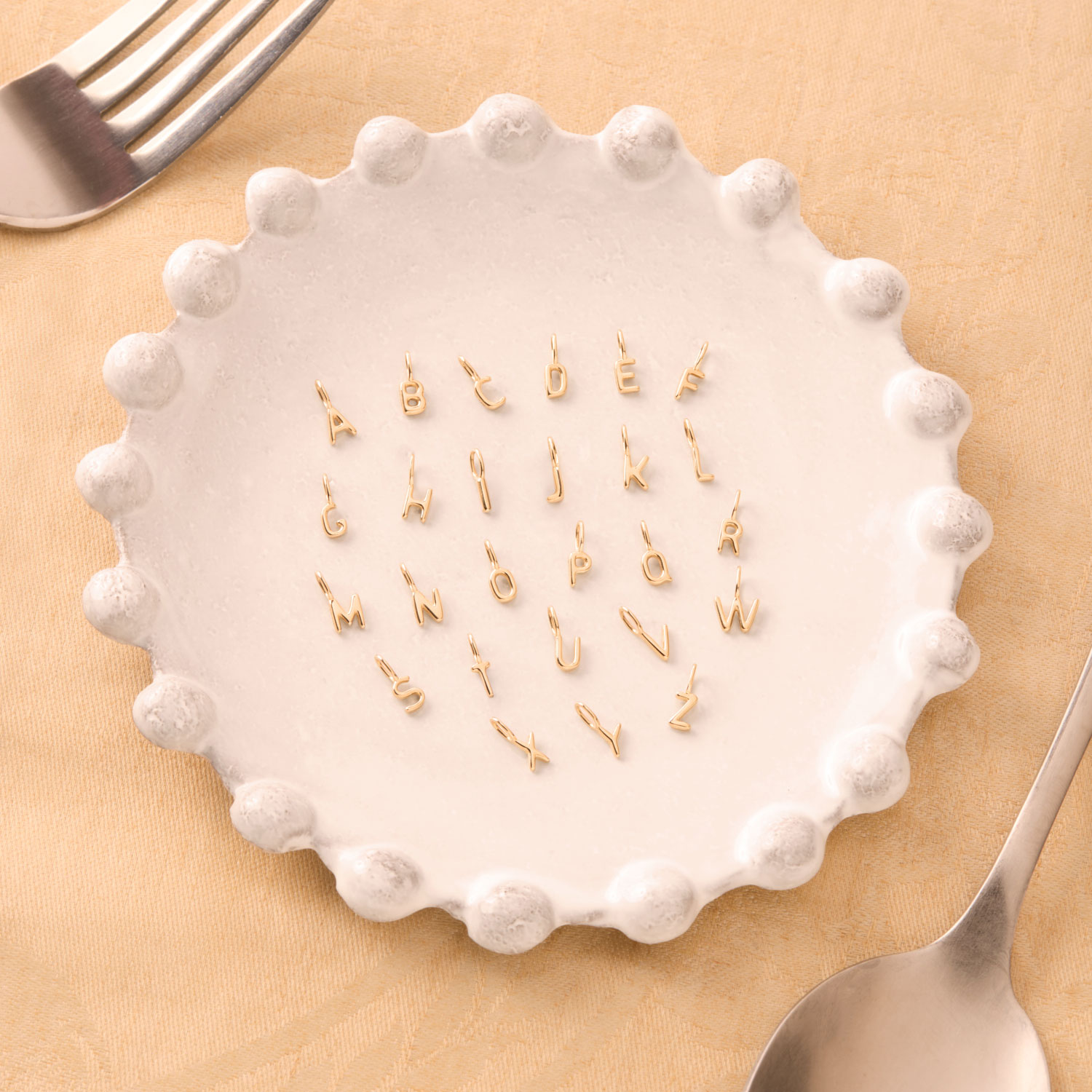 Pasta Letter Gold Charm - Image 13