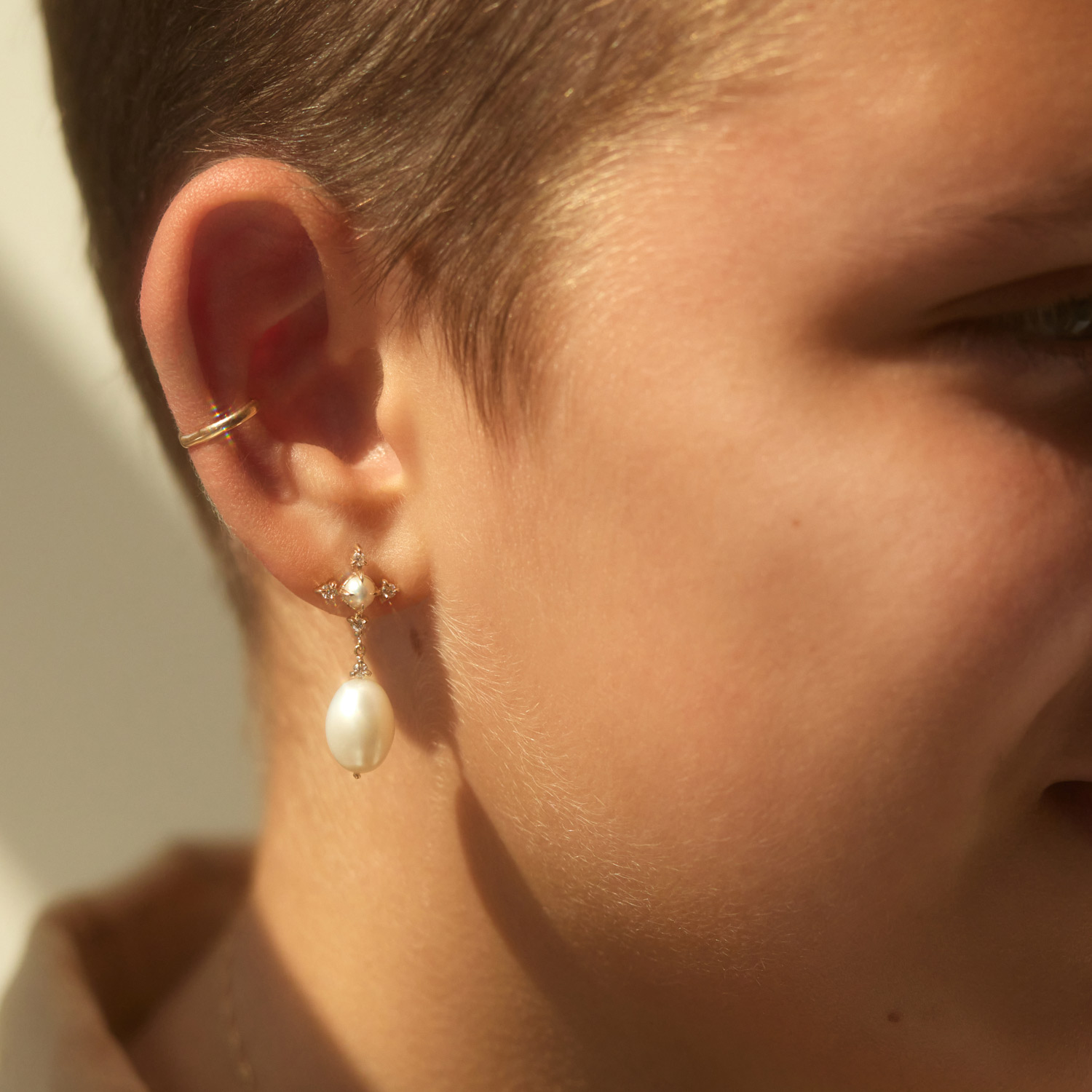 Alternative view of Pearl Moonflower Earrings (Pair)