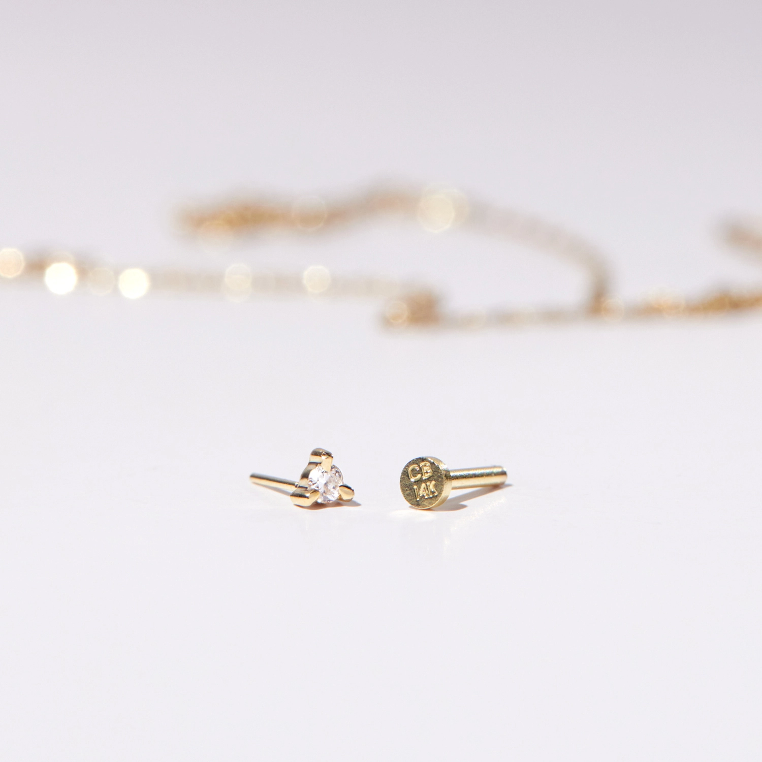 Flat Back Petite Angel Hair Stud (single) - Image 8