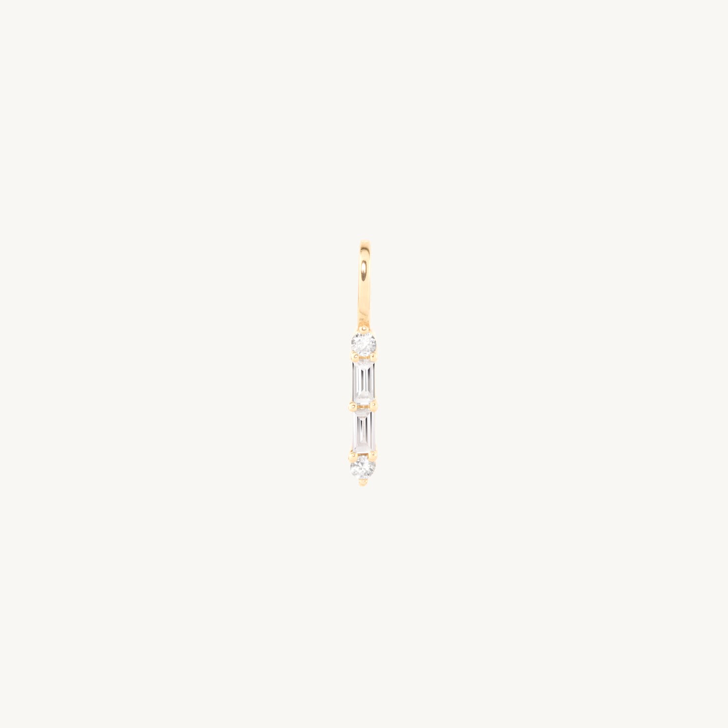 Alternative view of Pointelle Diamond Baguette Charm