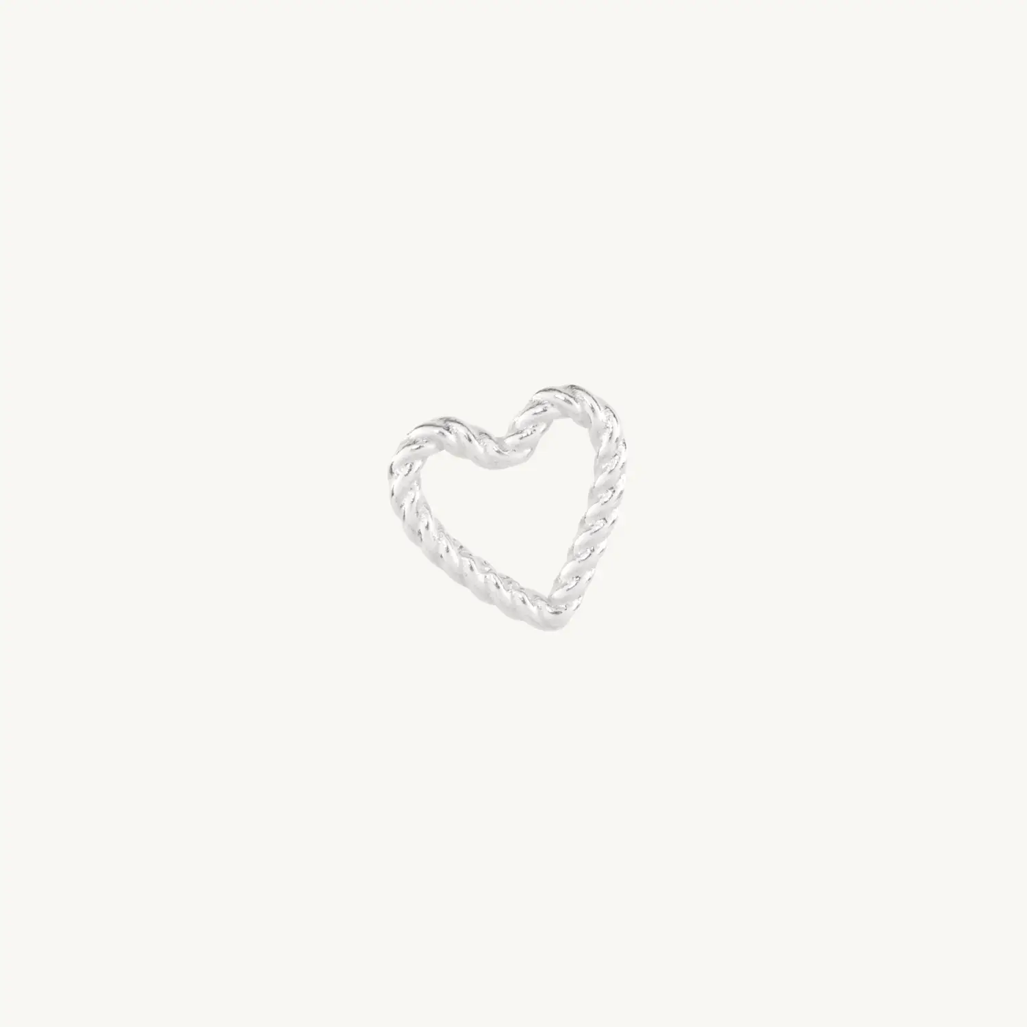 Rope Heart Silver Charm