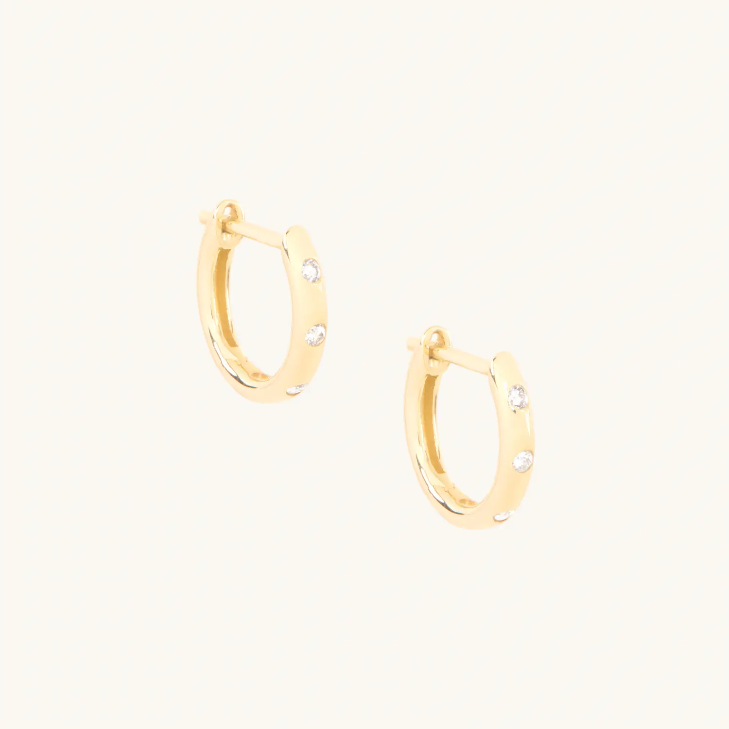 Three Diamond Classic Hoop (single)
