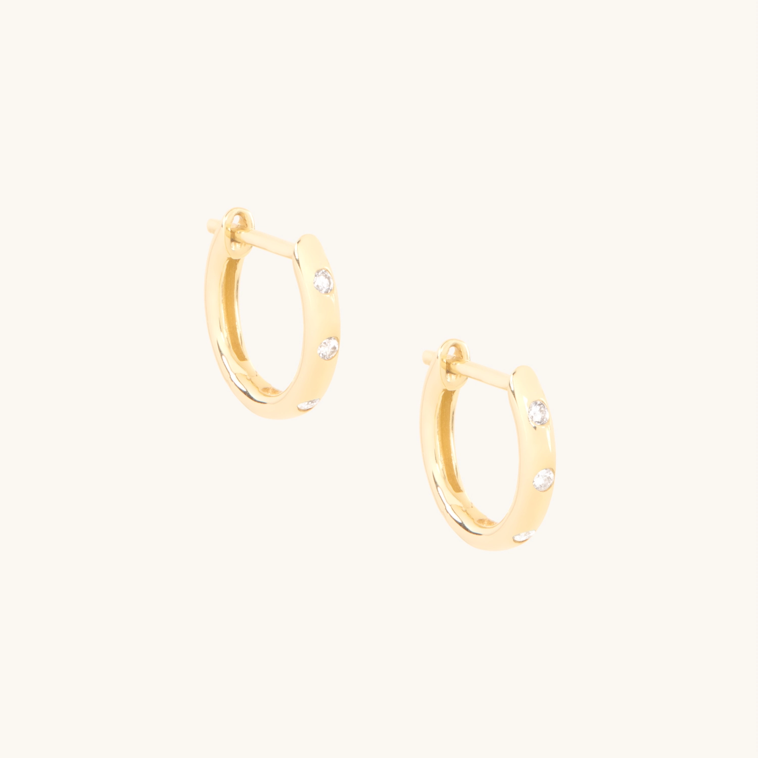 Three Diamond Classic Hoop (single) - Image 8