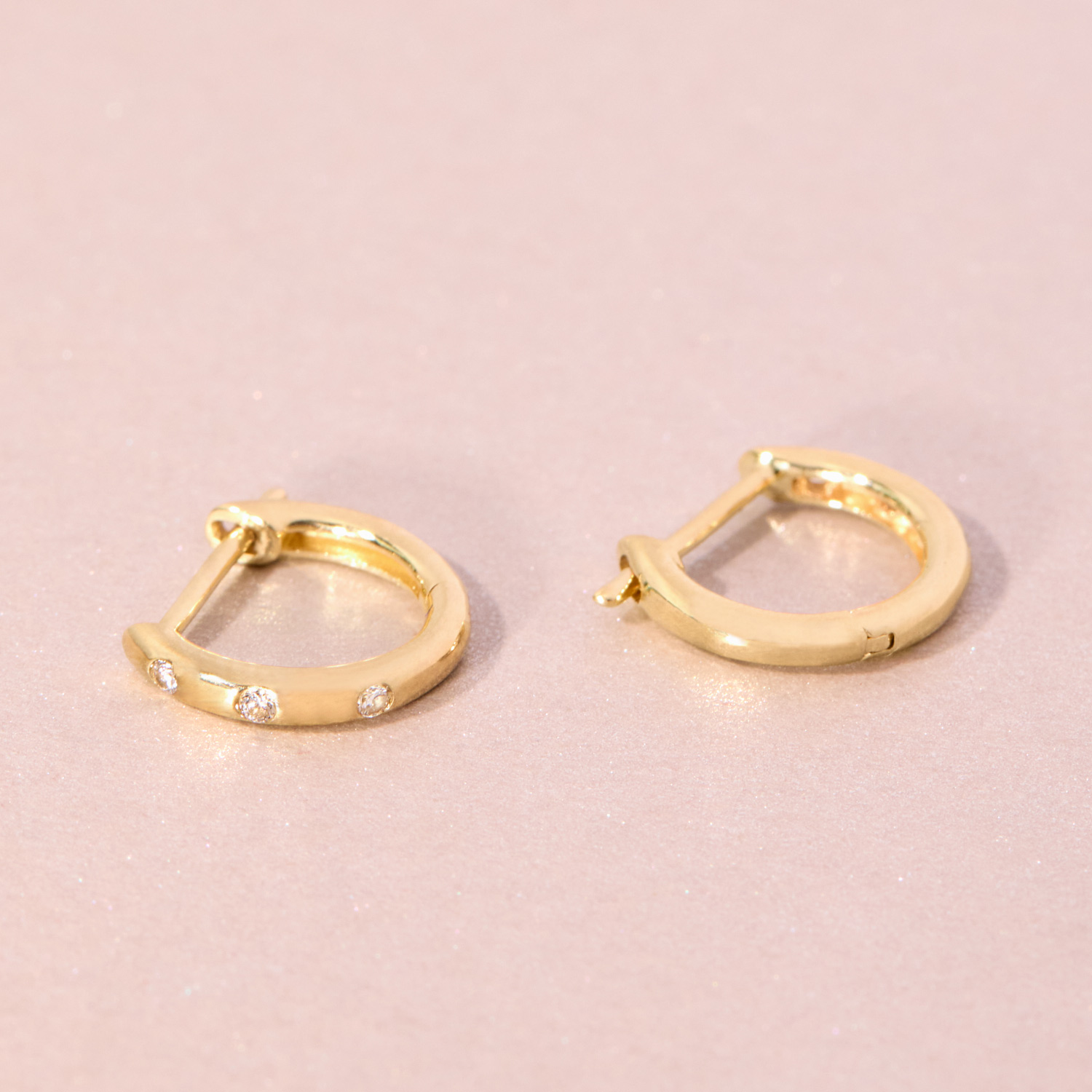 Three Diamond Classic Hoop (single) - Image 5