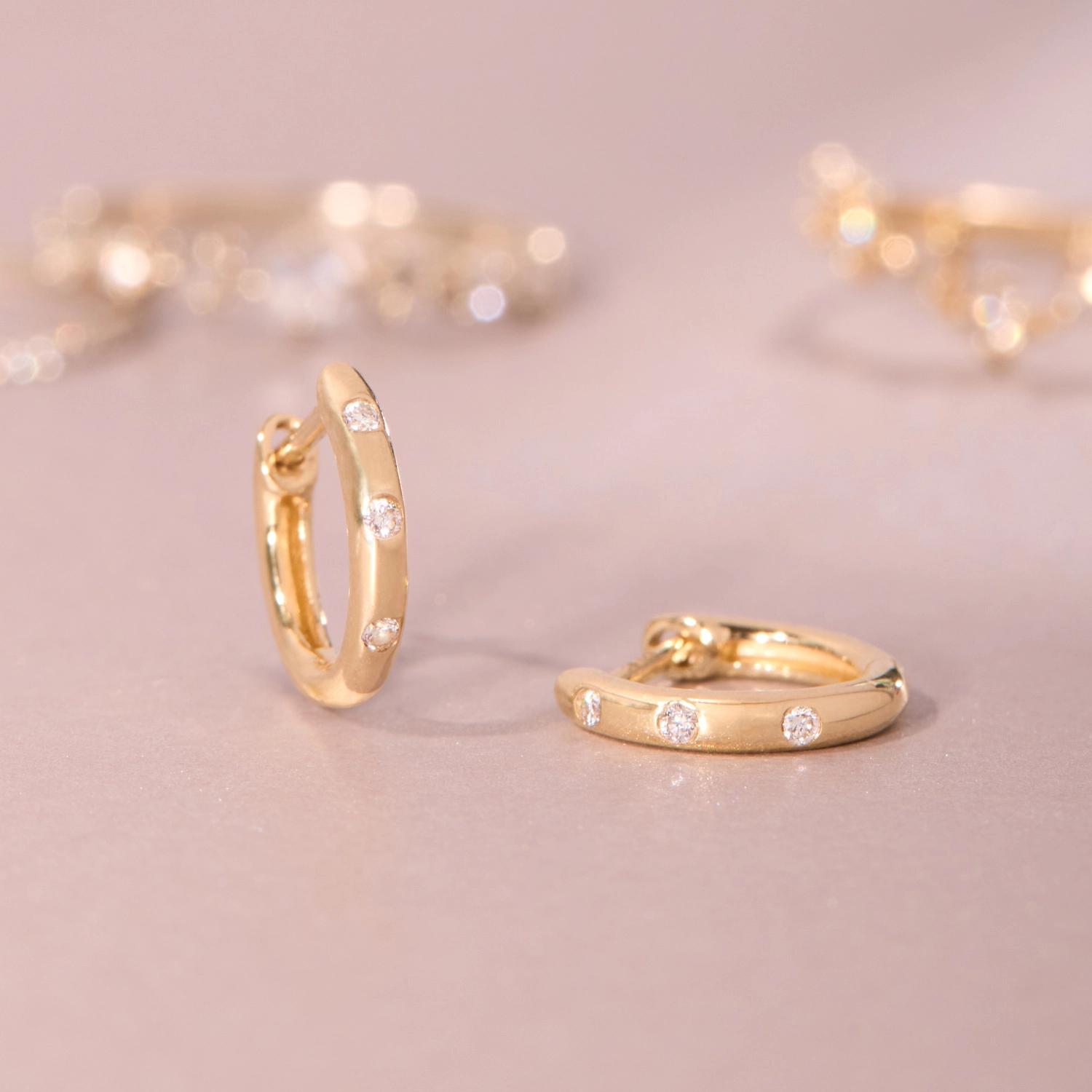 Three Diamond Classic Hoop (single) - Image 6