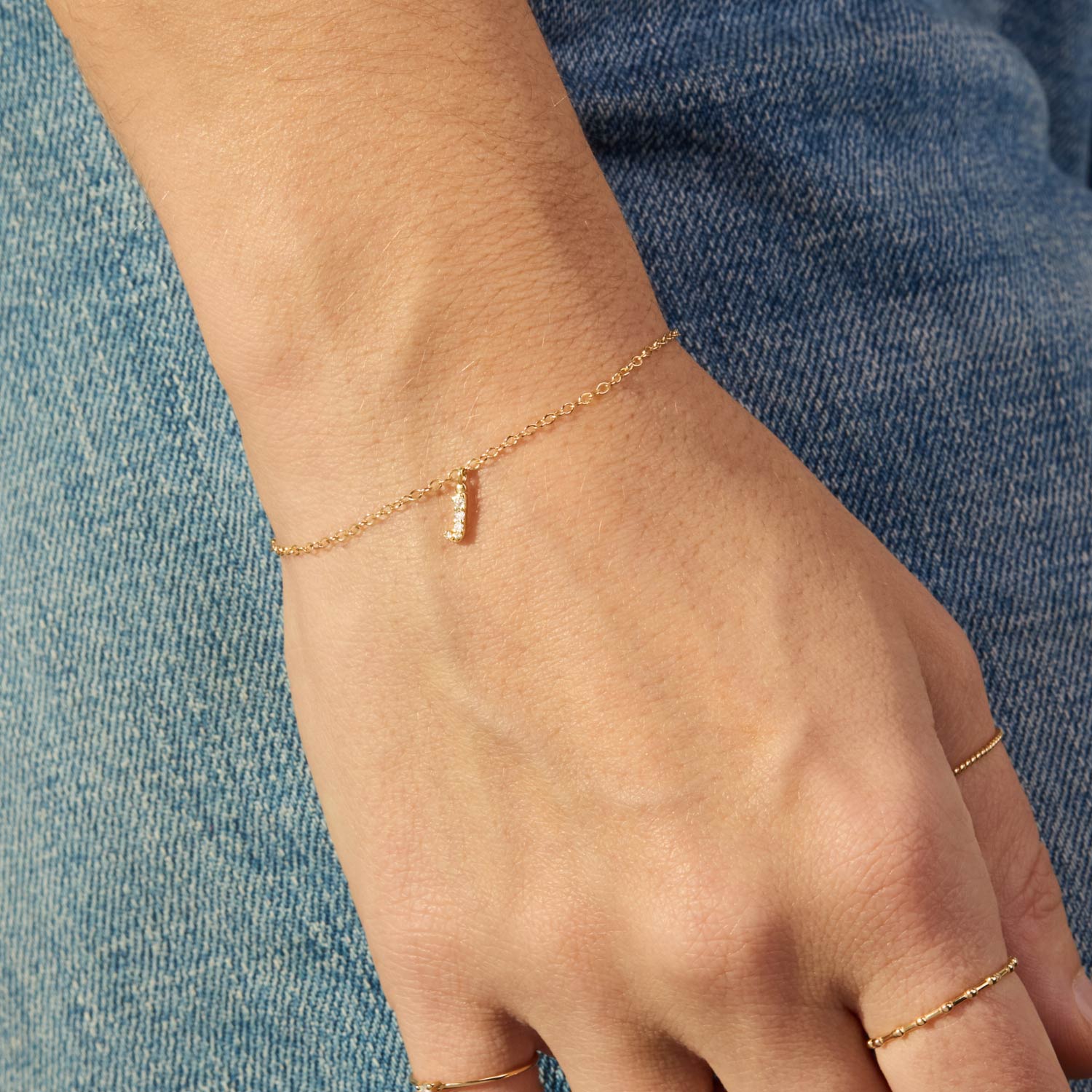 Confetti Custom One Gold Charm Bracelet - Image 3