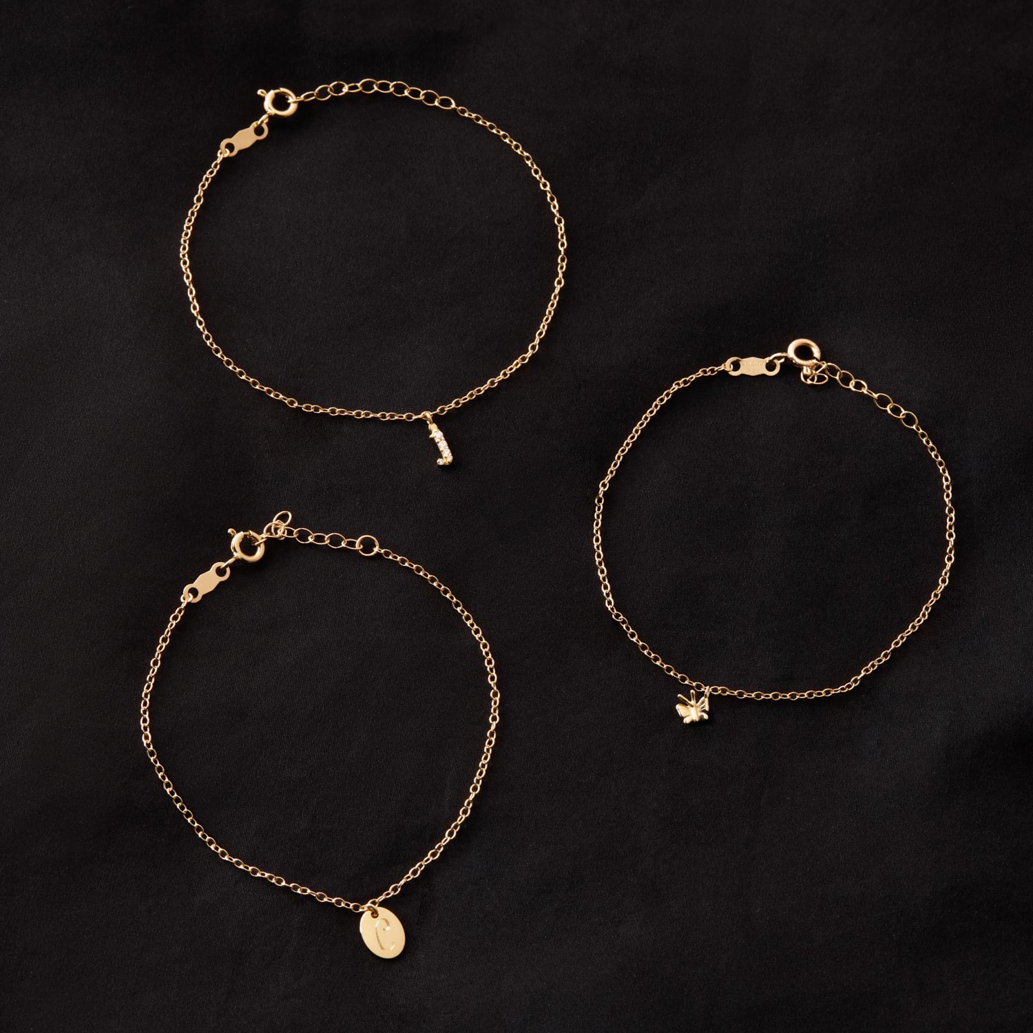 Confetti Custom One Gold Charm Bracelet - Image 8