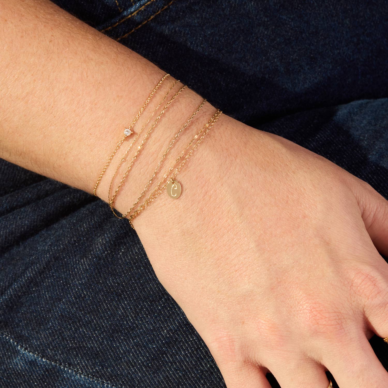 Confetti Custom One Gold Charm Bracelet - Image 5