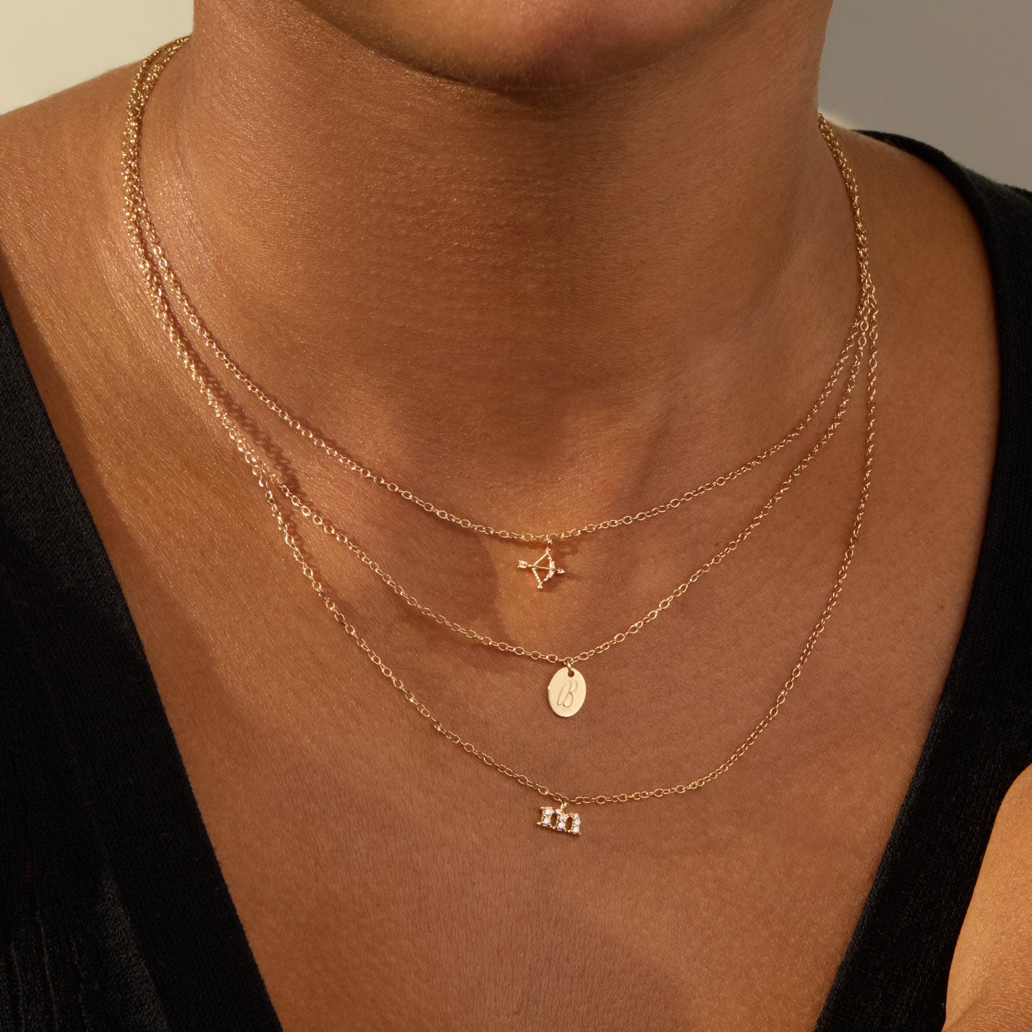 Confetti Custom One Gold Charm Necklace - Image 5