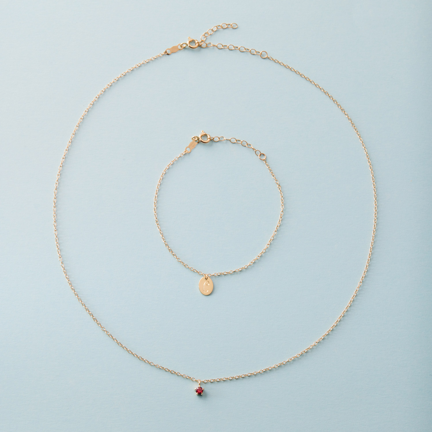 Confetti Custom One Gold Charm Necklace - Image 11