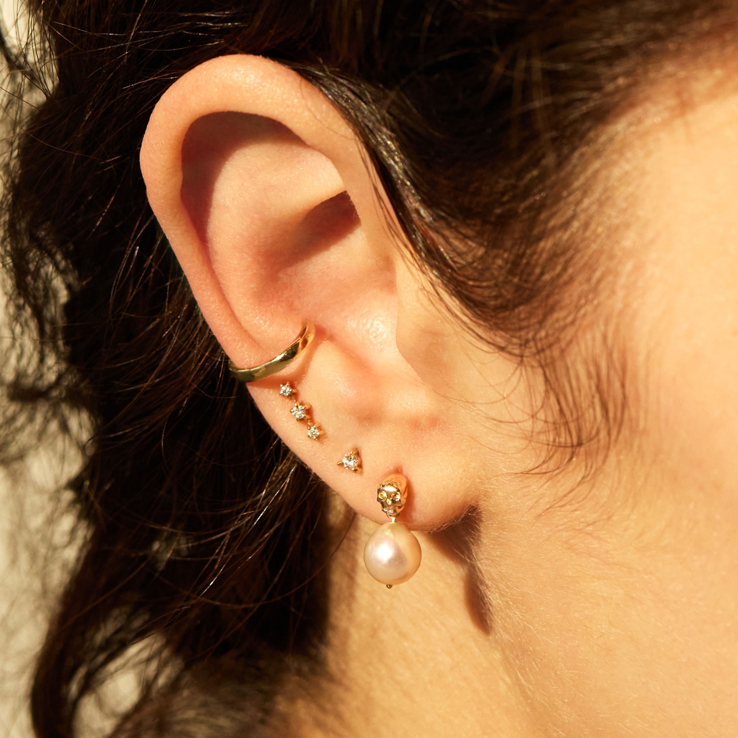 Together Forever Skull & Pearl Earrings (pair) - Image 4