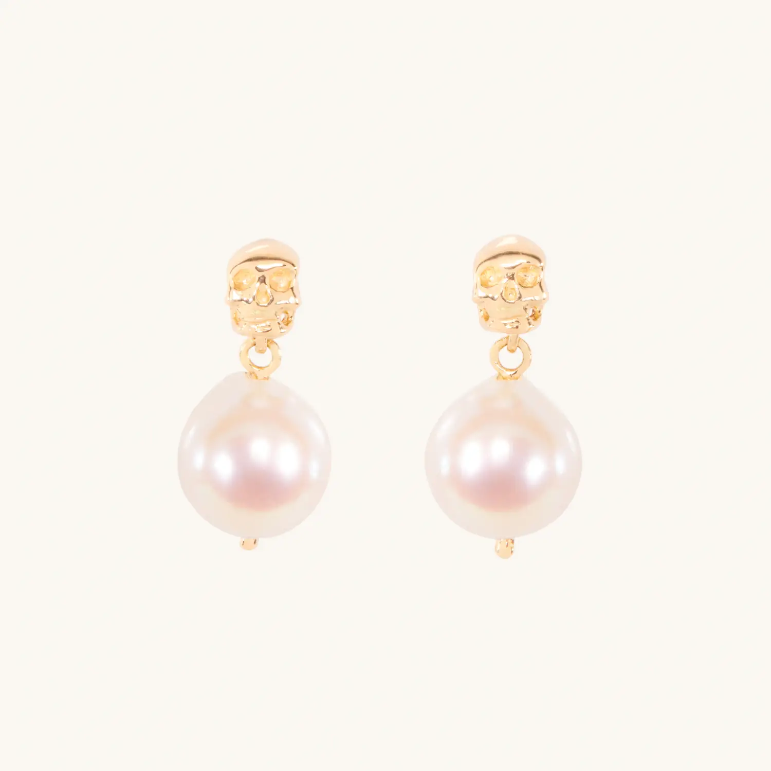 Together Forever Skull & Pearl Earrings (pair)