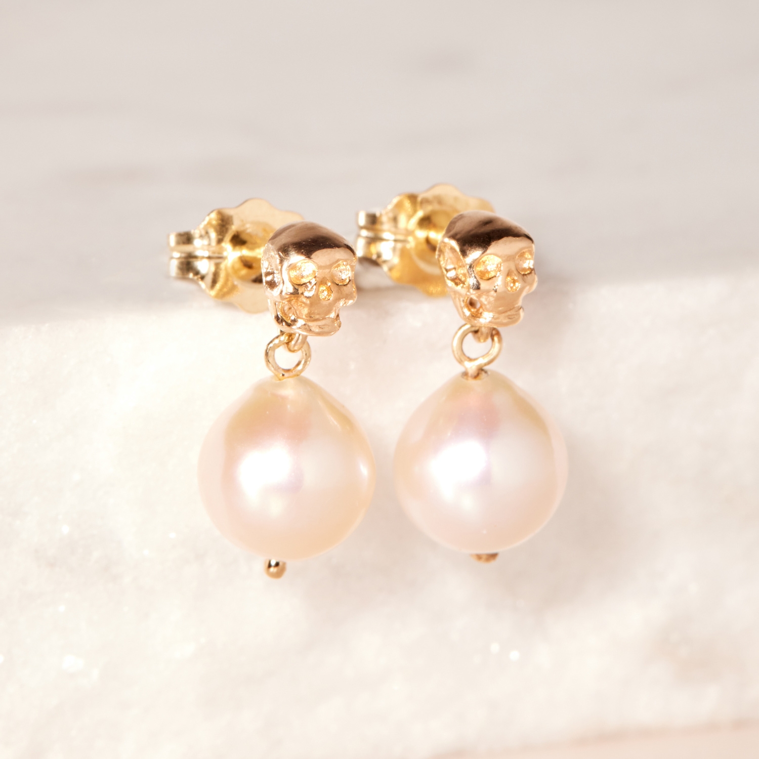 Together Forever Skull & Pearl Earrings (pair) - Image 6