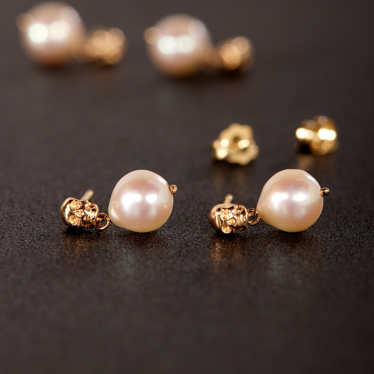 Together Forever Skull & Pearl Earrings (pair) - Image 7