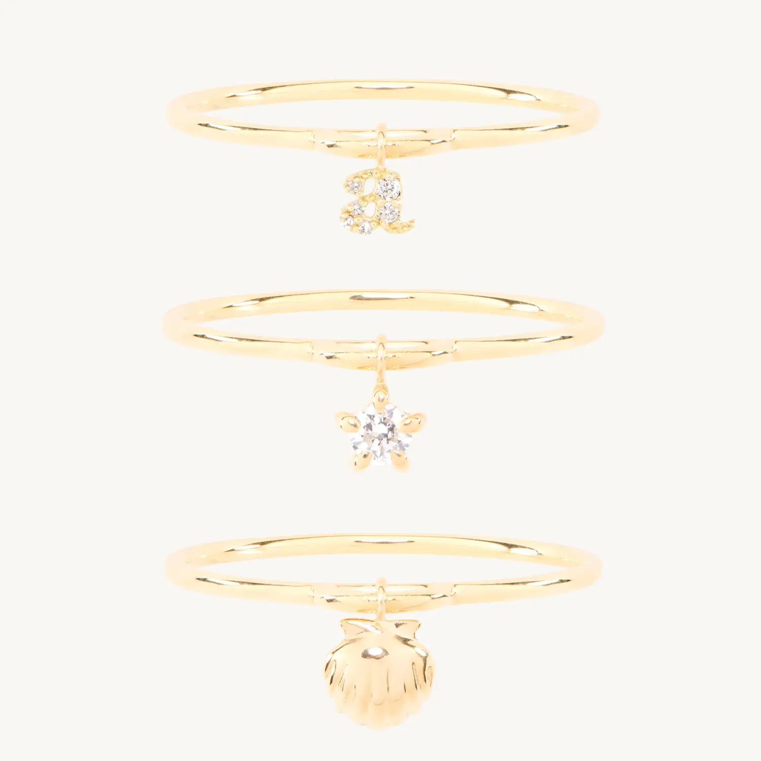 Confetti Custom One Gold Charm Ring