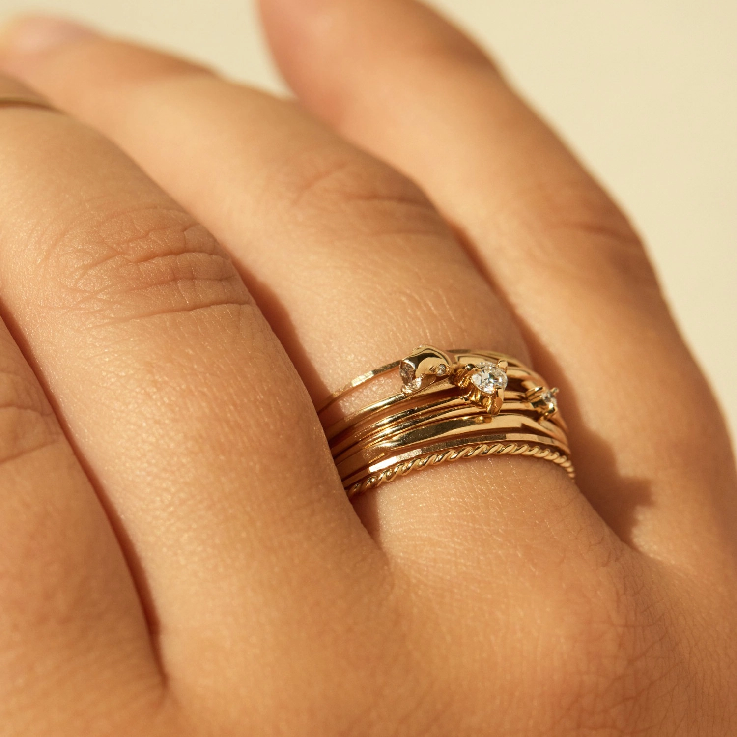 Twisted Stacker Gold Ring - Image 4