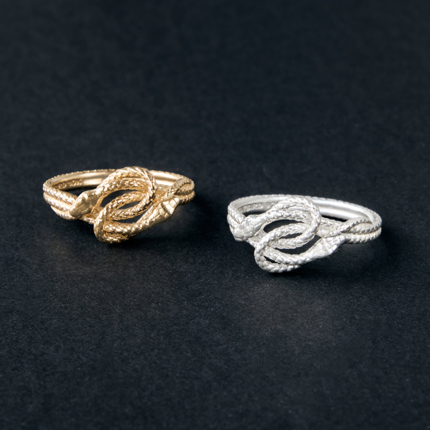 Sylvie Snake Silver Knot Ring - Image 8