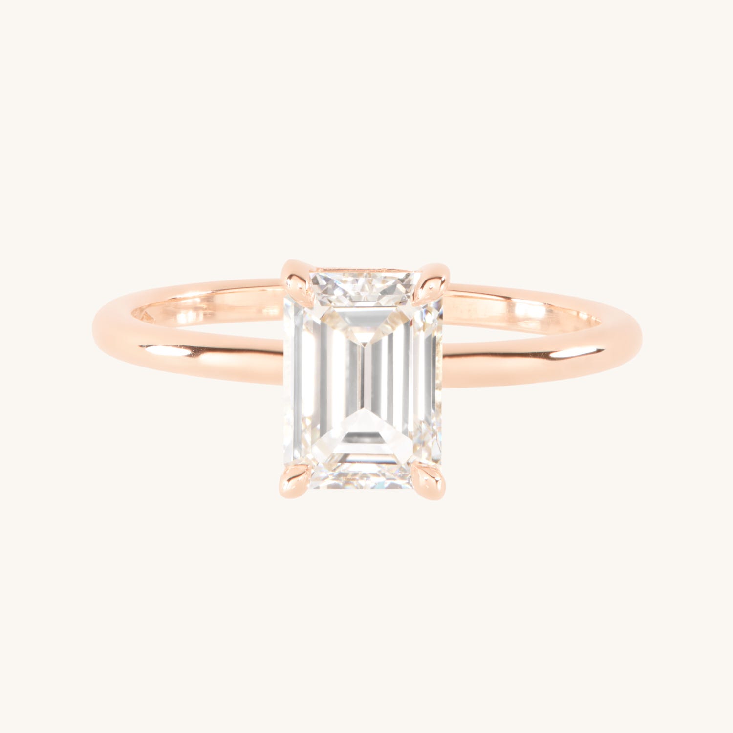 The Emerald Cut Grand Swan Solitaire Ring (Lab-Grown Diamond)