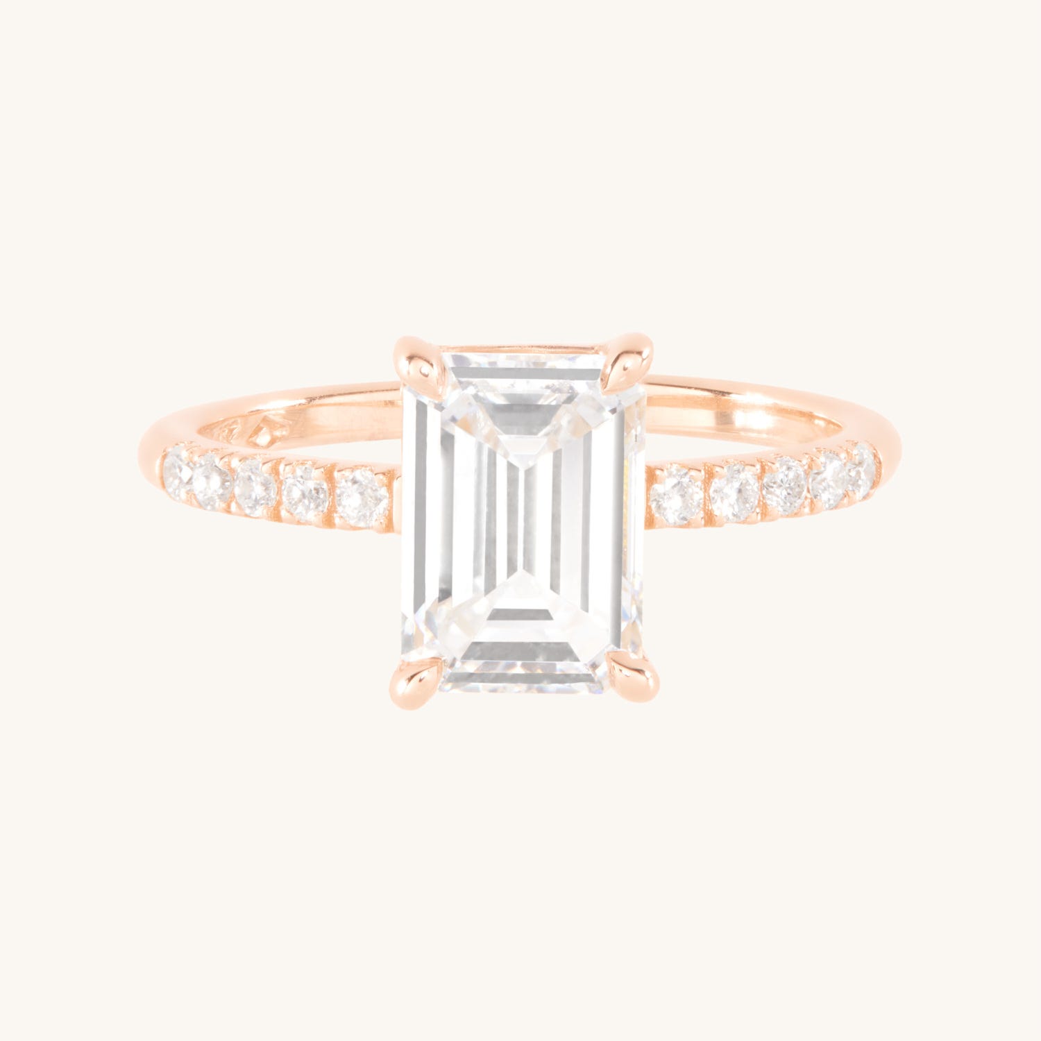 The Grand Swan Solitaire Supreme Emerald Cut Lab-Grown Diamond Ring
