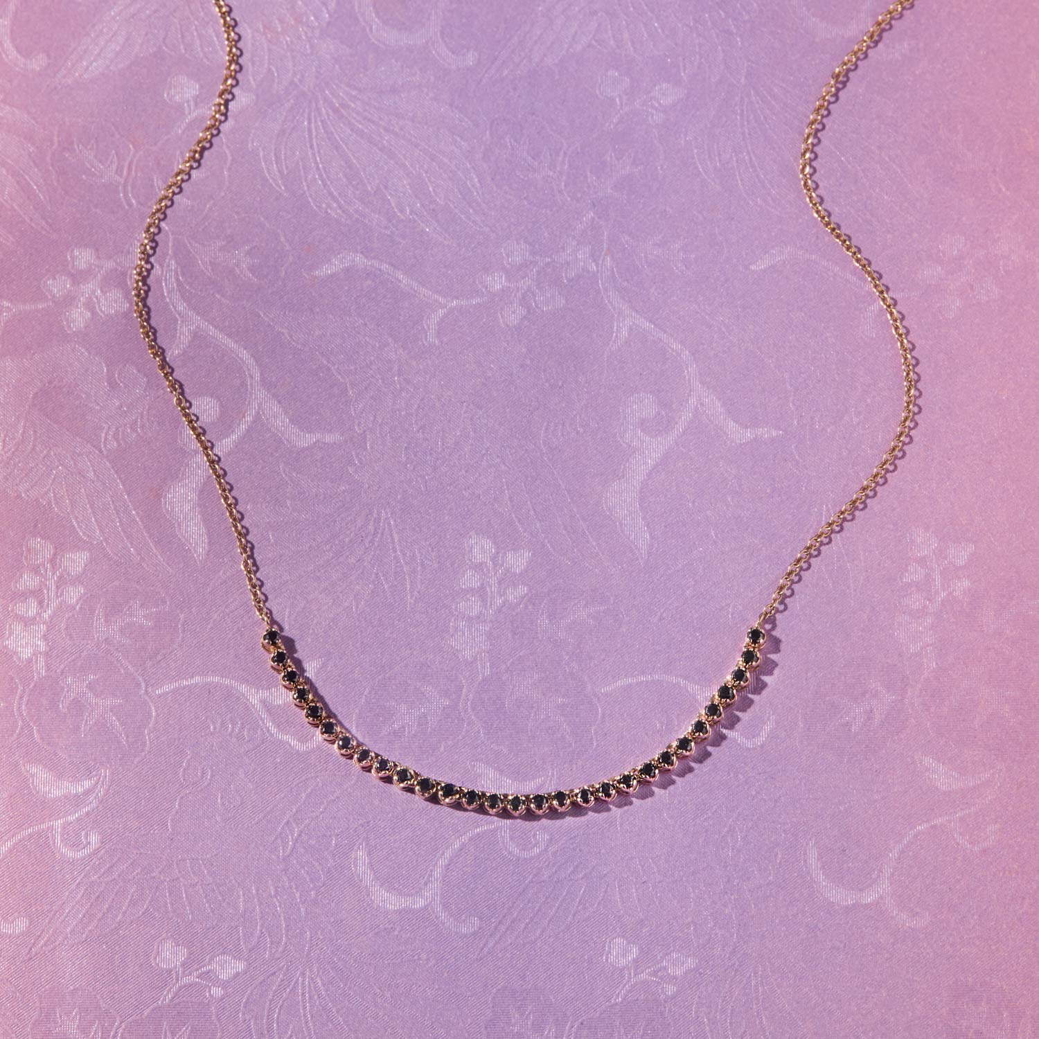 Black Diamond One O'Clock Demi Tennis Necklace - Image 9