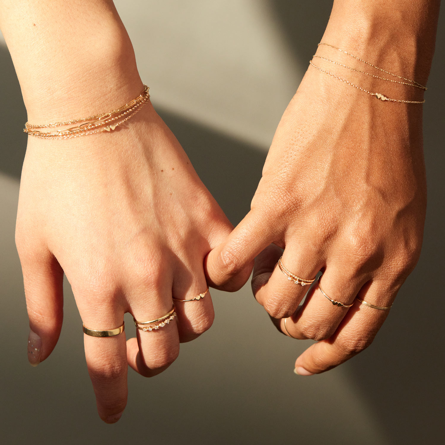 Twin Hearts Gold Stacking Ring - Image 5