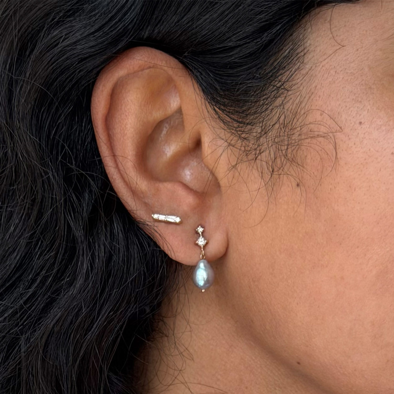 Alternative view of Vito's Pink Sky Pearl Earrings (pair)