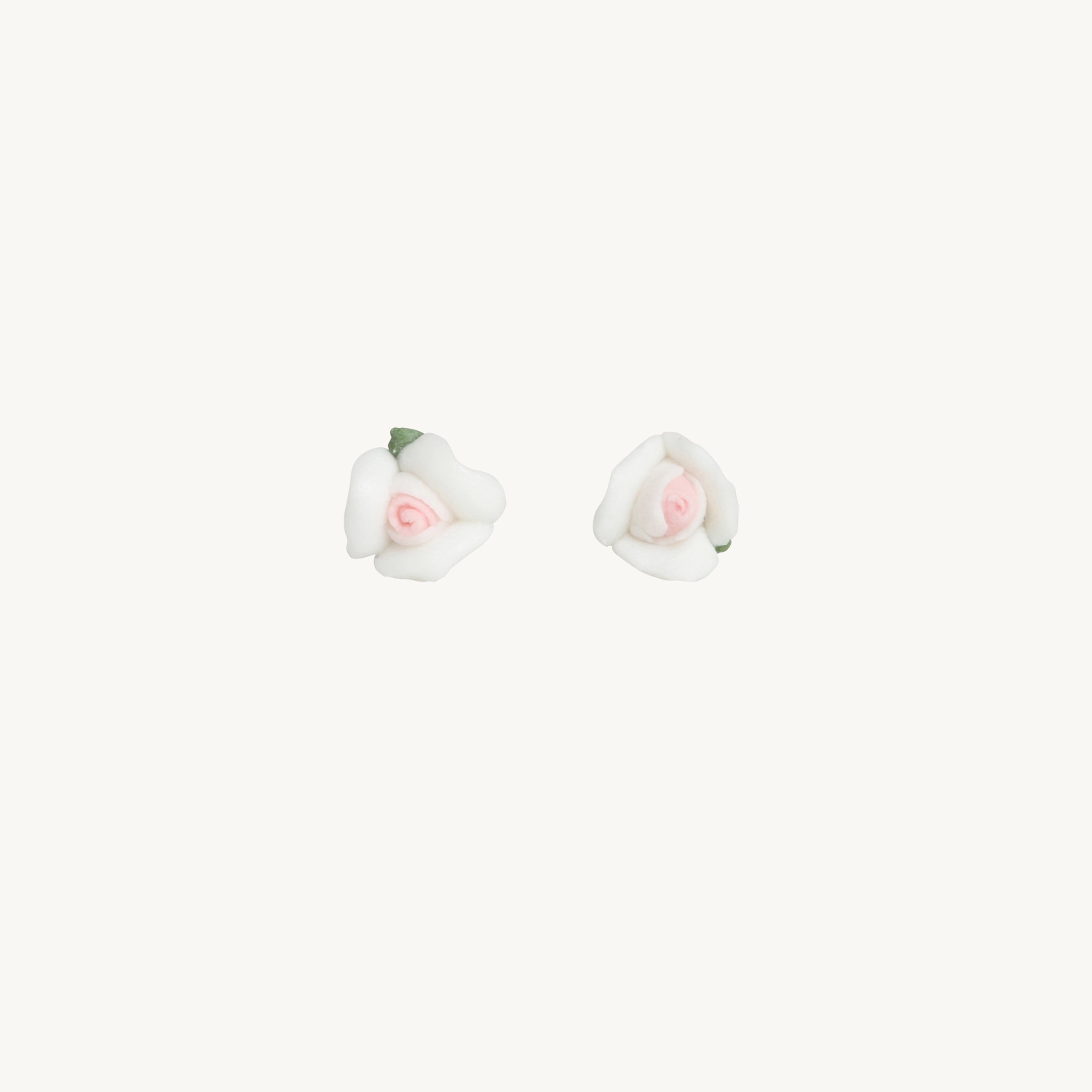 Marzipan Rose Earrings, Snow White (Pair) - Image 6