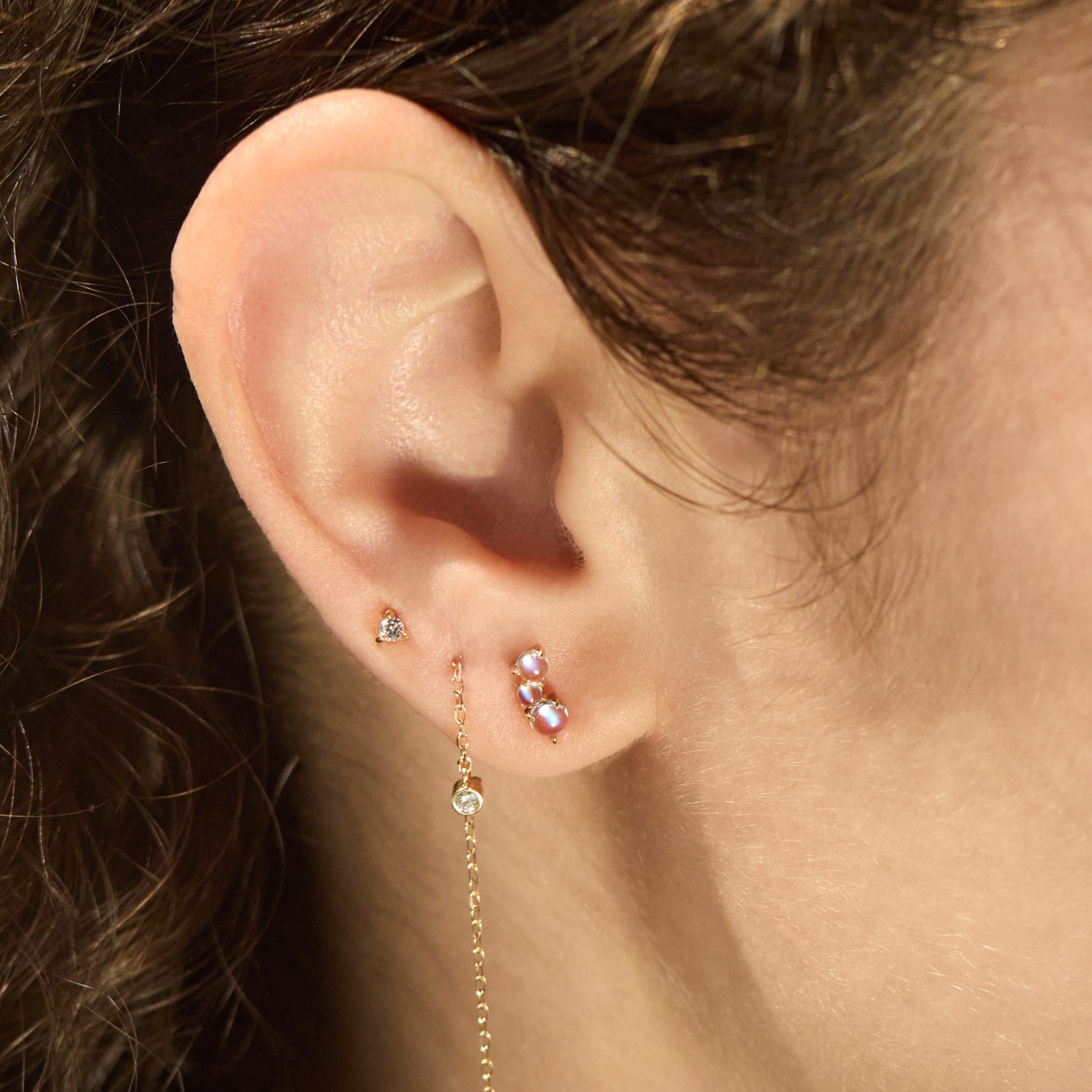 Moonstone Bubble Stud (single) - Image 3