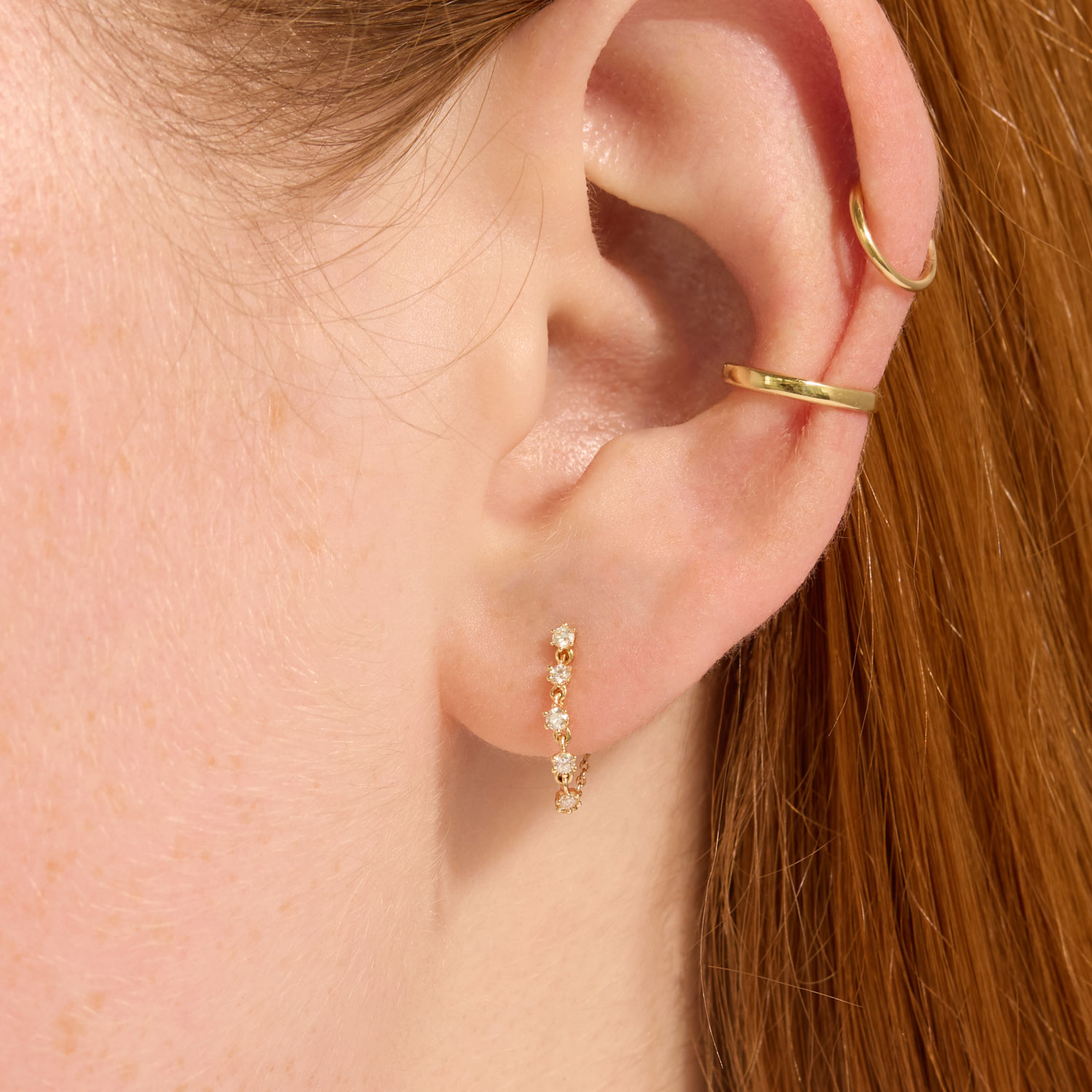 Alternative view of Comet Diamond Earring (single)