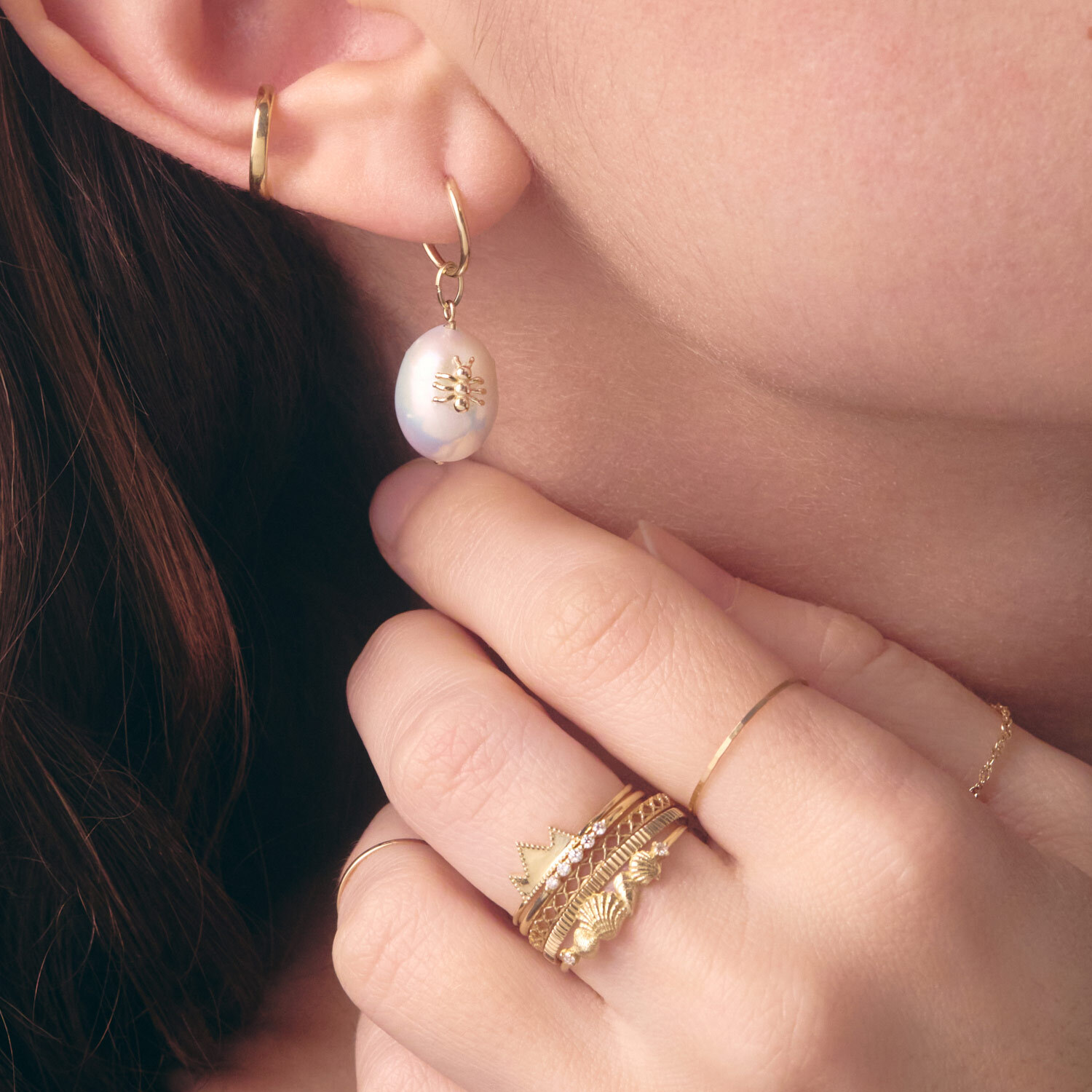 Honey Water Pearl Gold Charm - Image 10